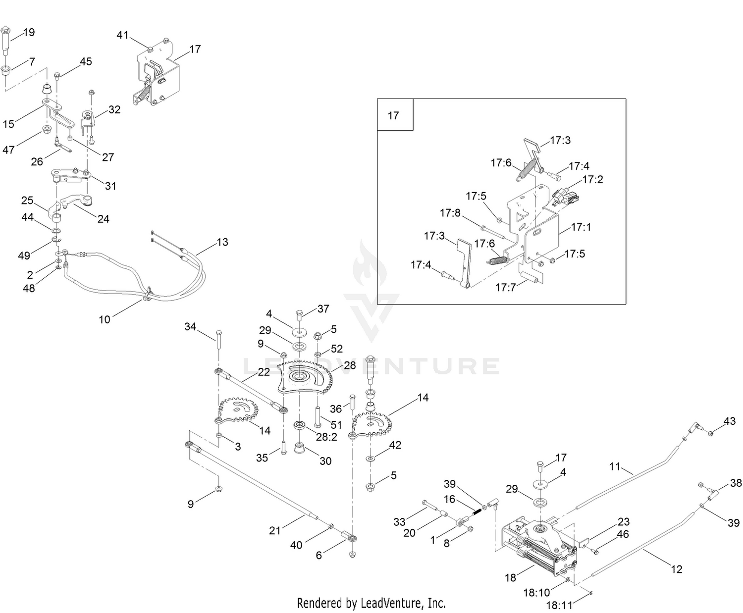 Steering Gear and Cable Assembly