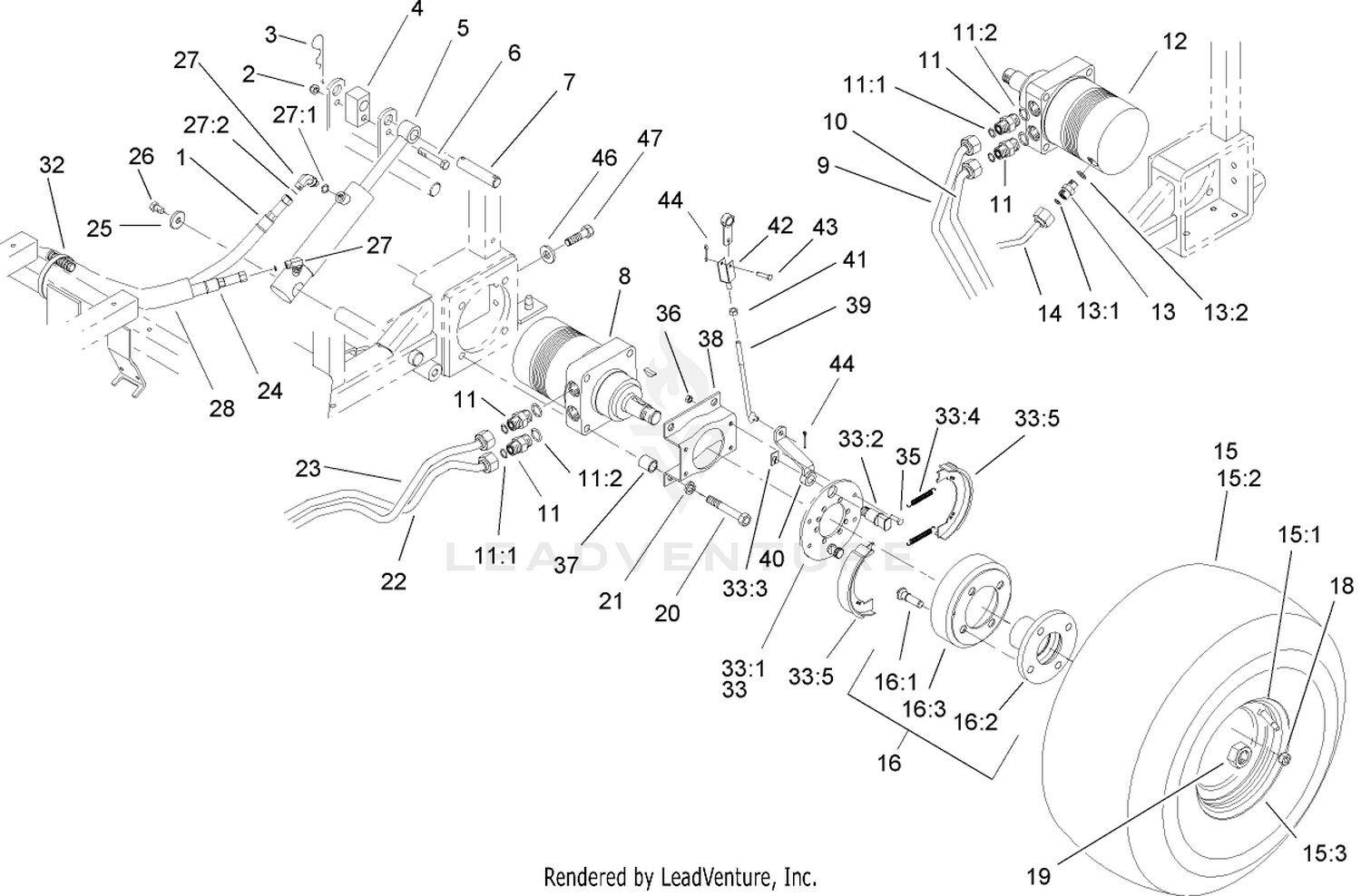 Rear Wheel and Lift Assembly