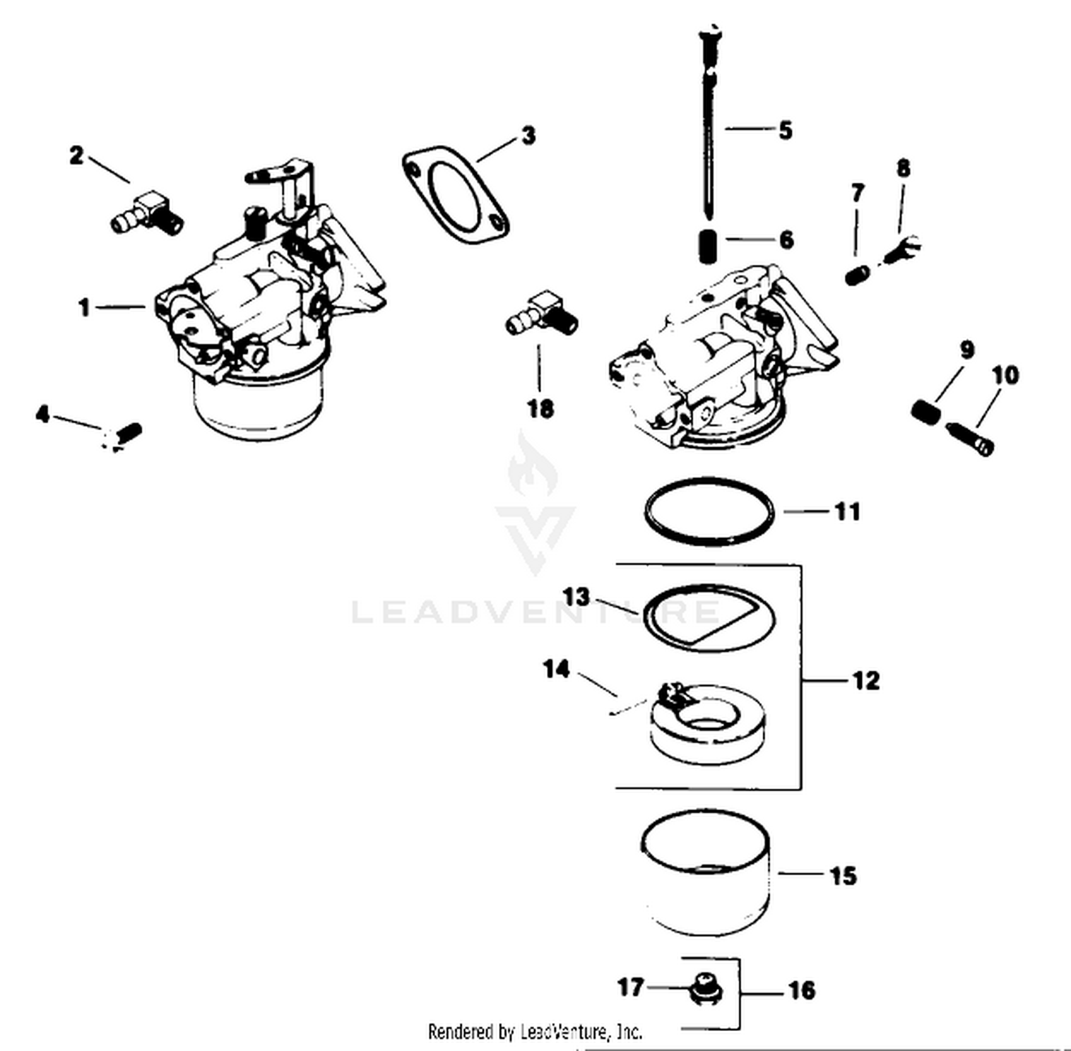Carburetor-Engine Model No. M16 Spec. No. 711526