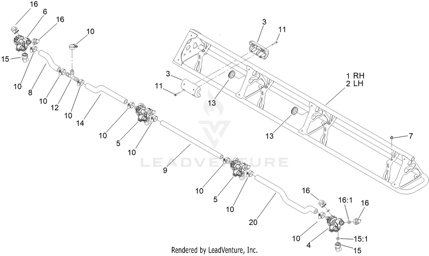 Left and Right Hand Boom Assembly