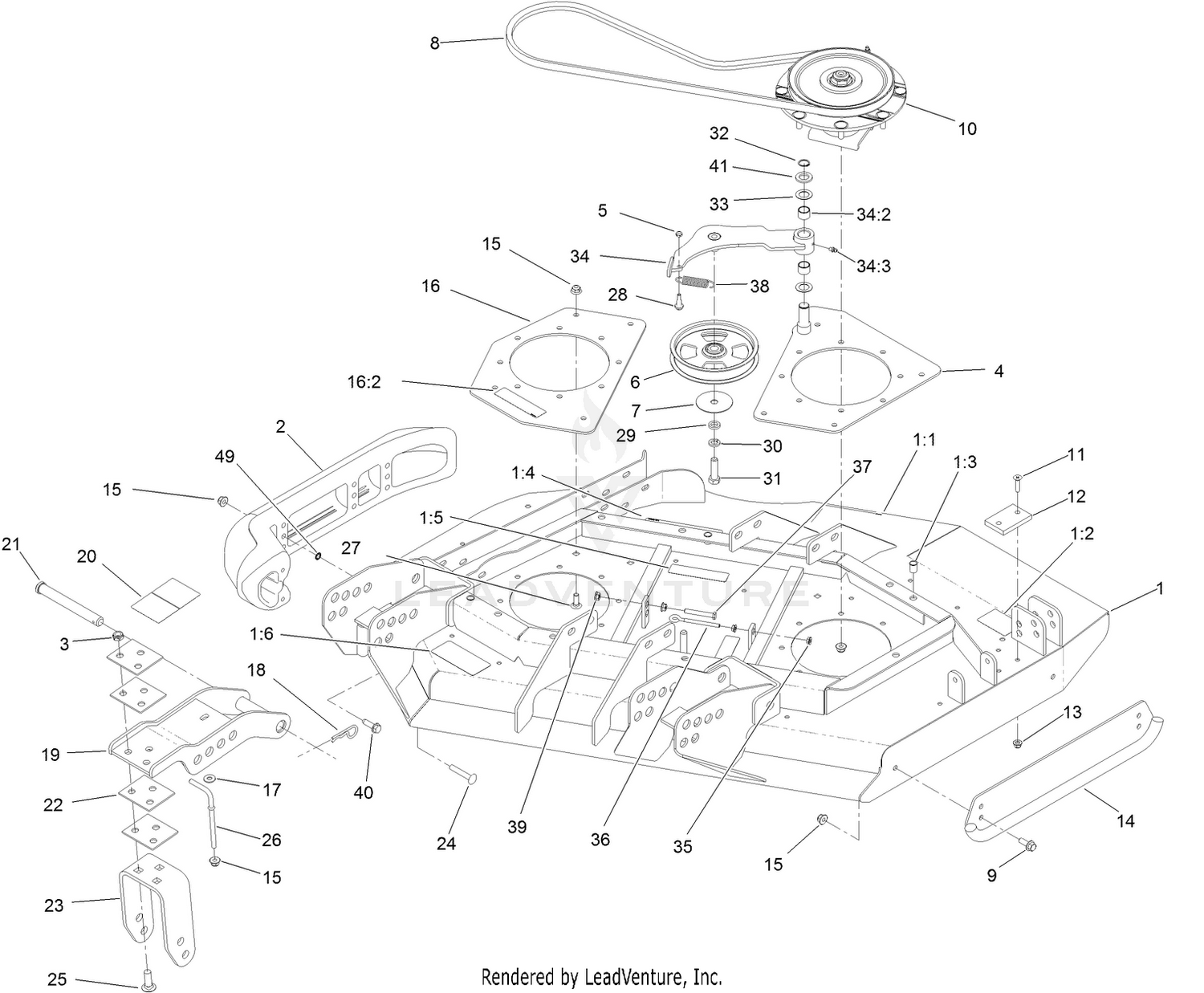 Right Deck, Idler and Skid Assembly