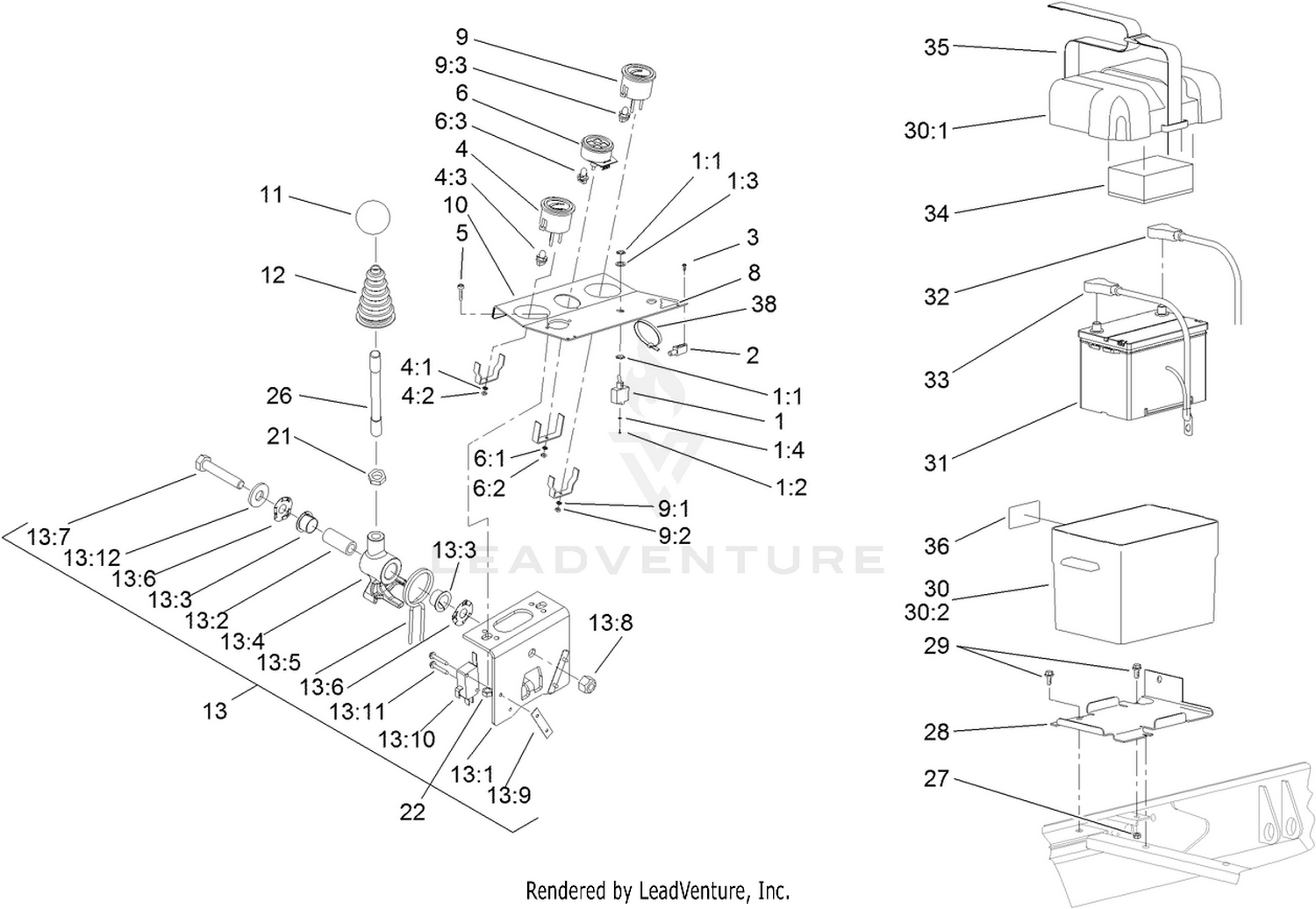 Control Console and Battery Assembly