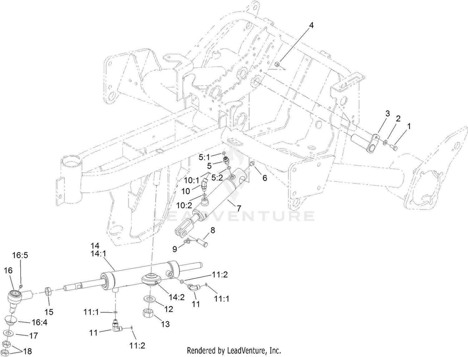 Steering Cylinder and Center Lift Cylinder Assembly