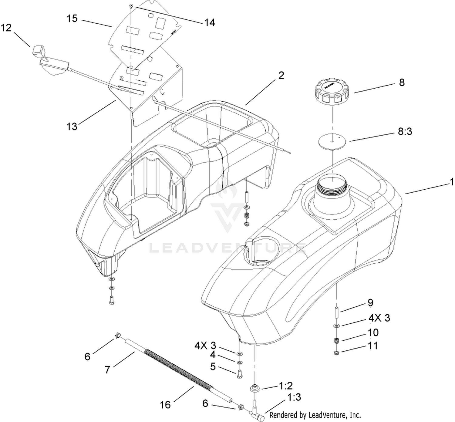 Fuel Tank and Control Pod Assembly