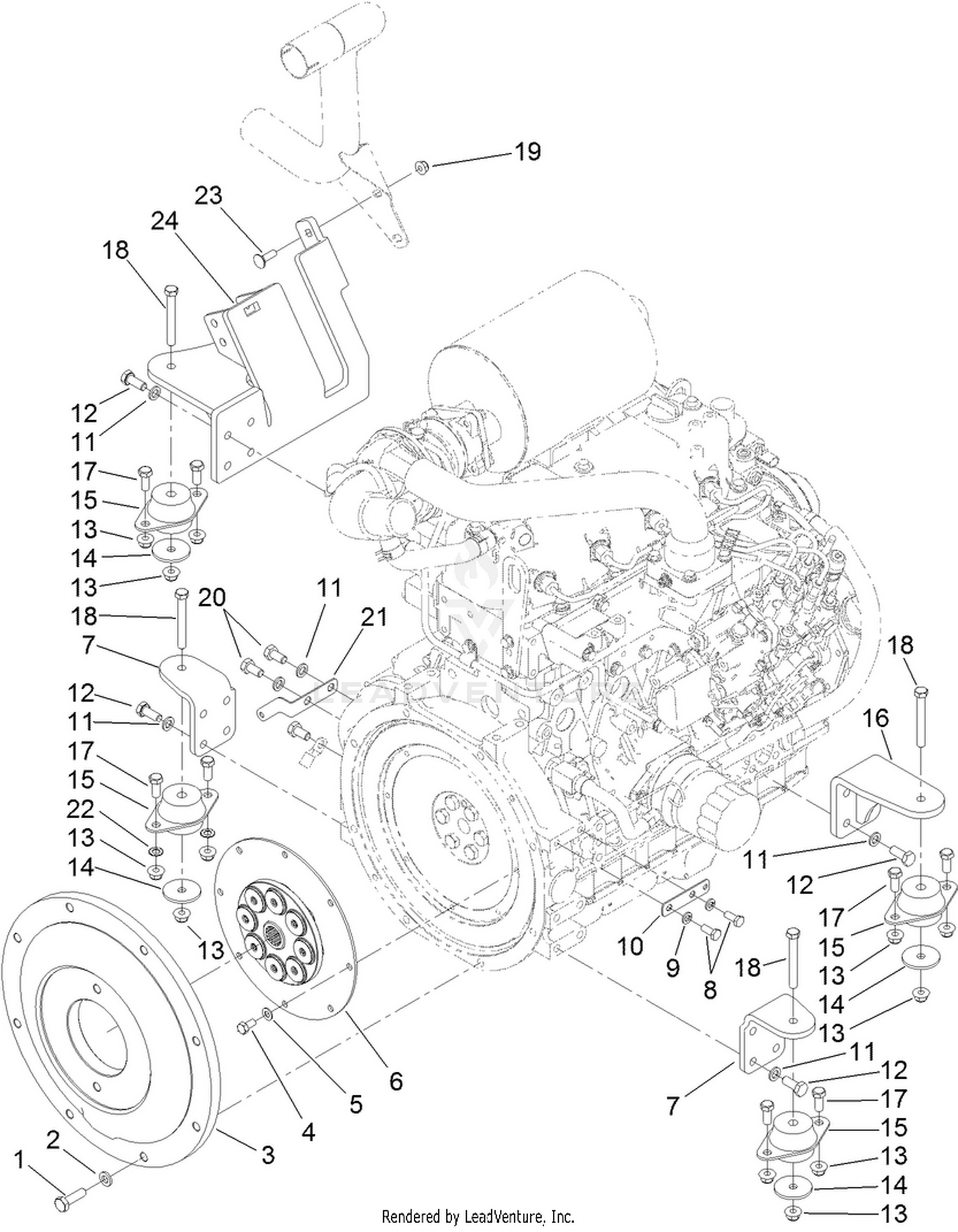 Flywheel and Motor Mount Assembly