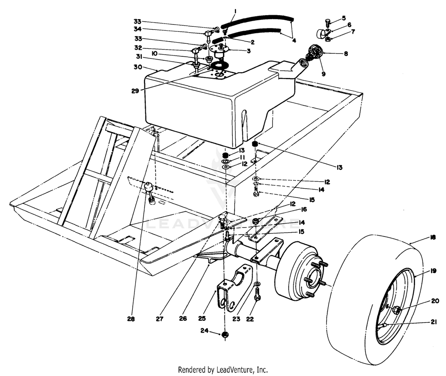Fuel Tank And Axle Assembly