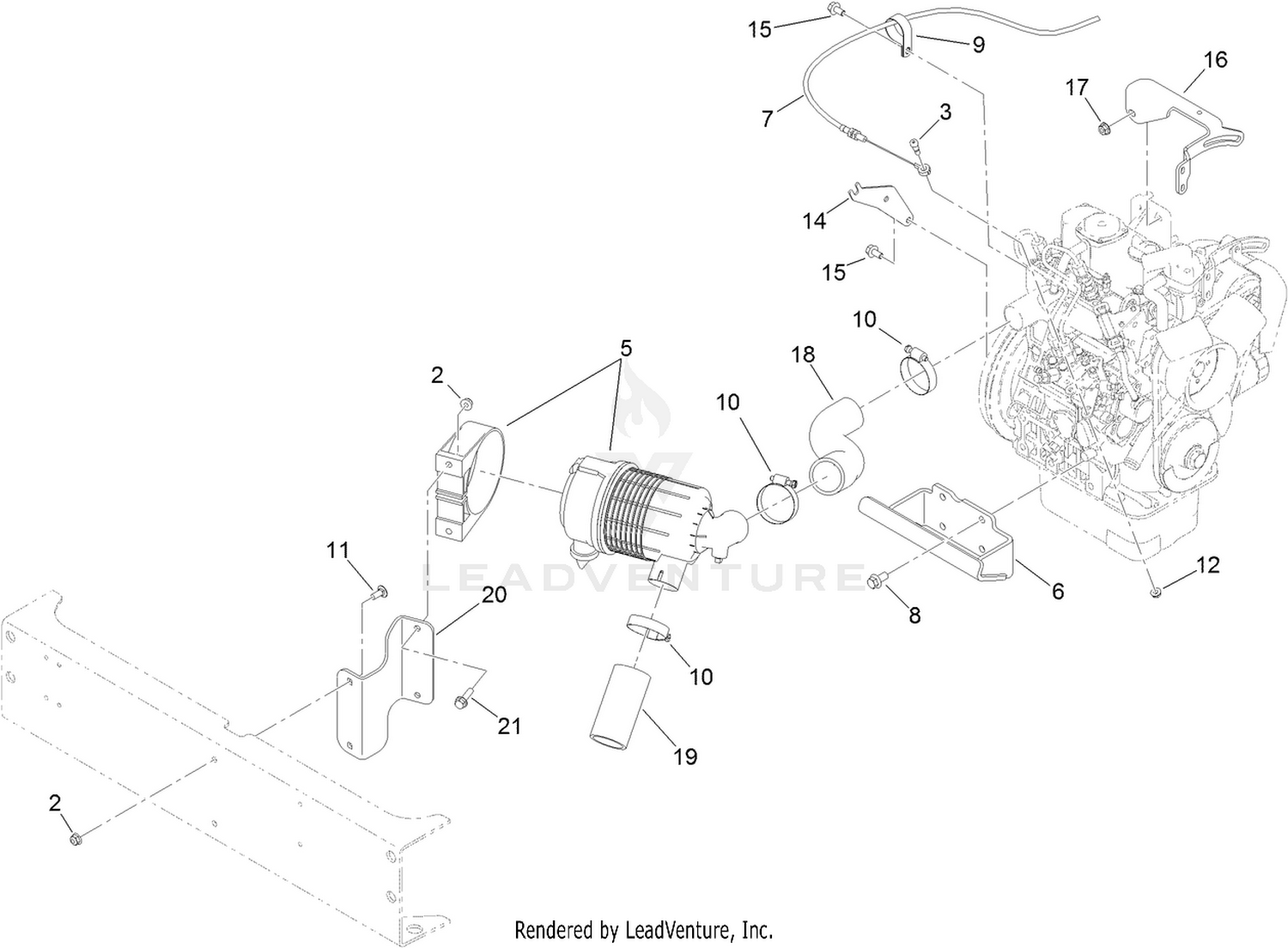 Air Cleaner and Throttle Cable Assembly