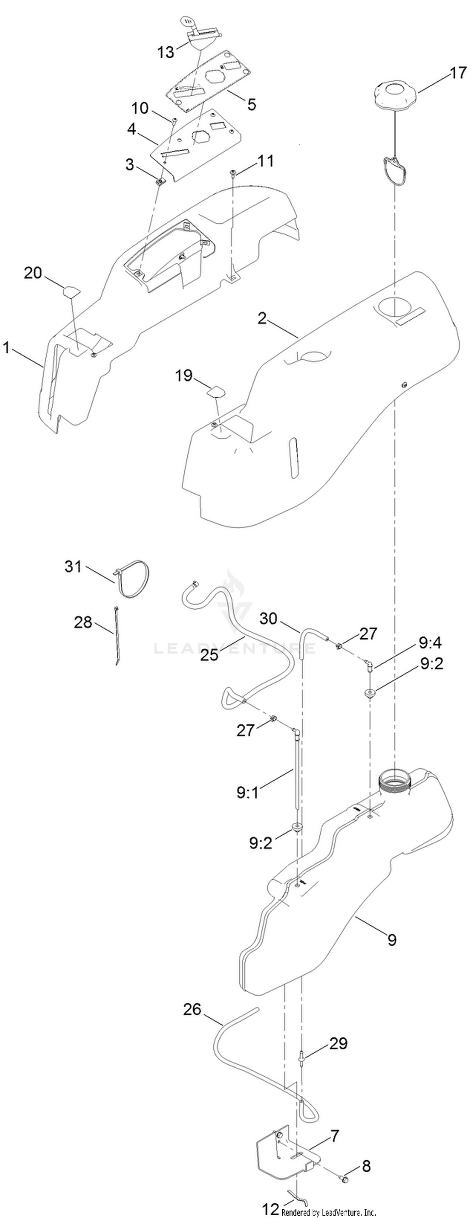 Body Styling and Fuel Tank Assembly