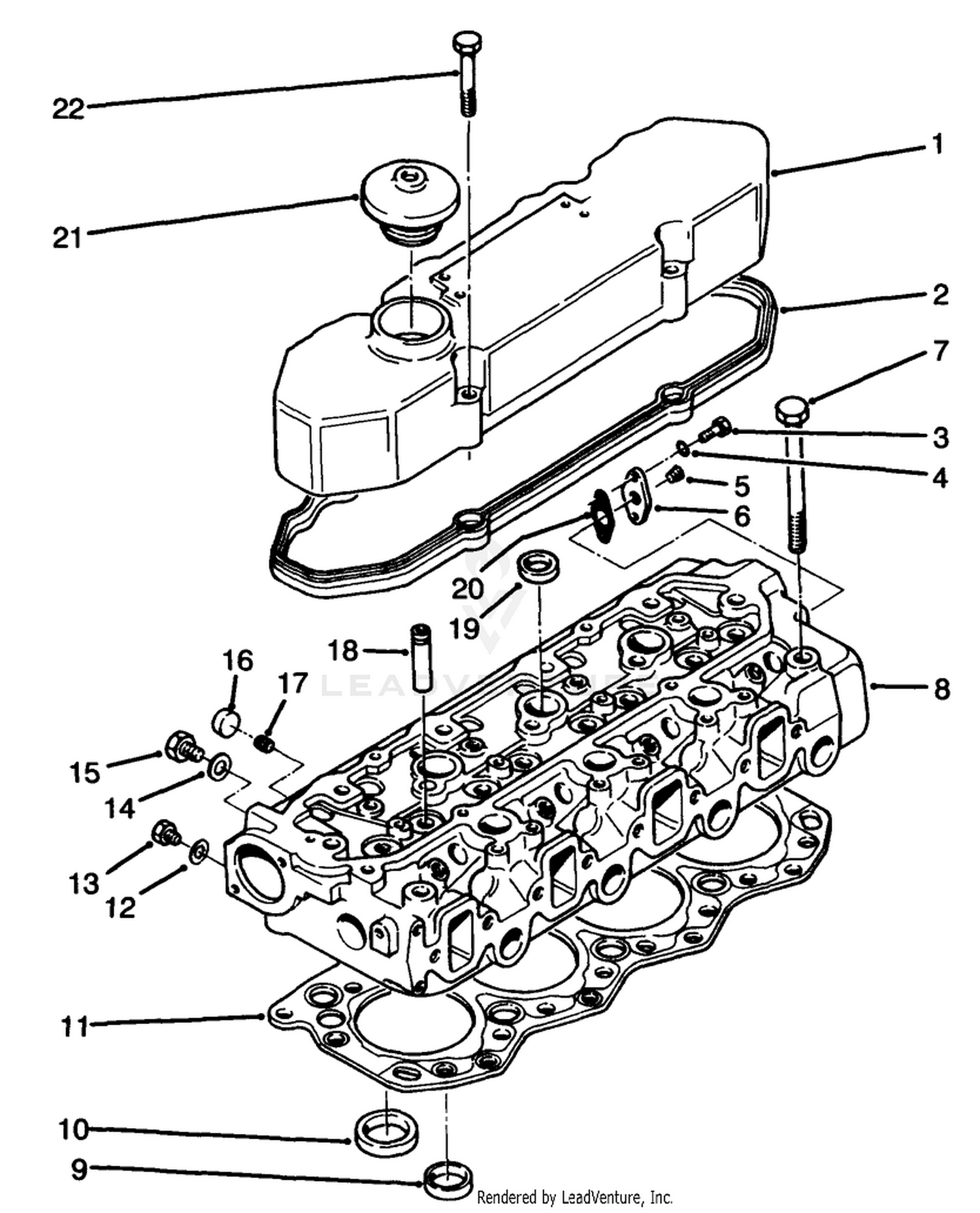 Rocker Cover  Cylinder Head Assembly