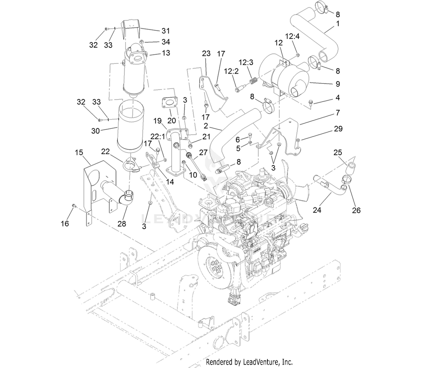 Air Cleaner and Exhaust Assembly