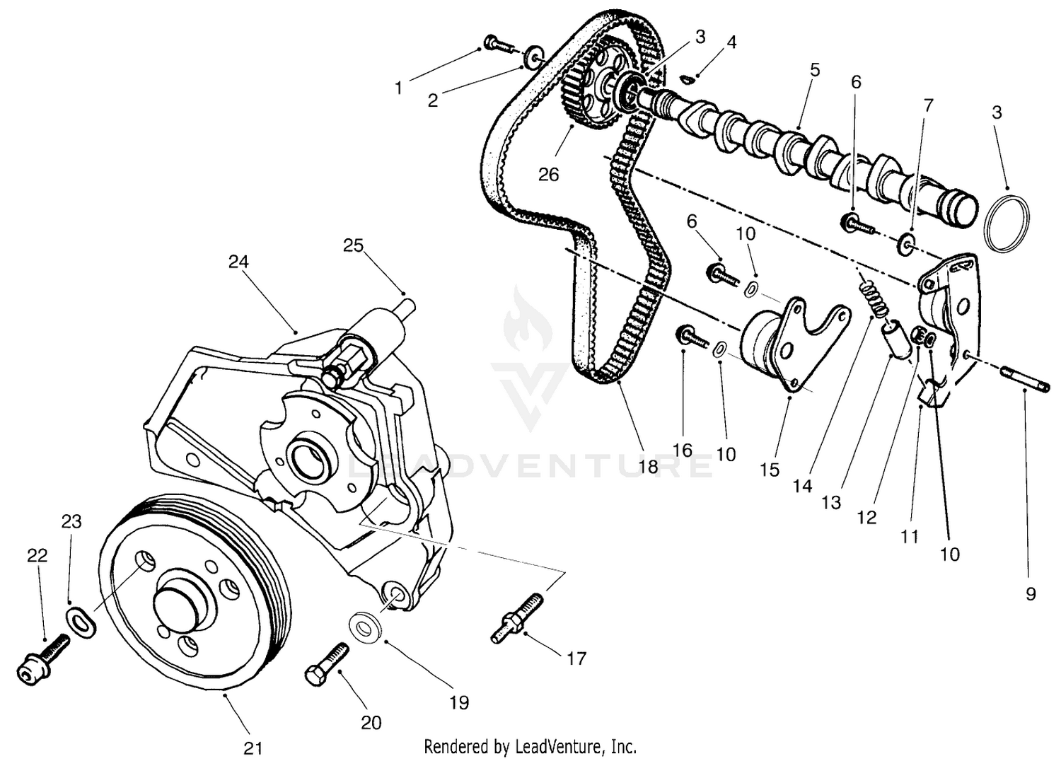 Camshaft  Fan Support Assembly