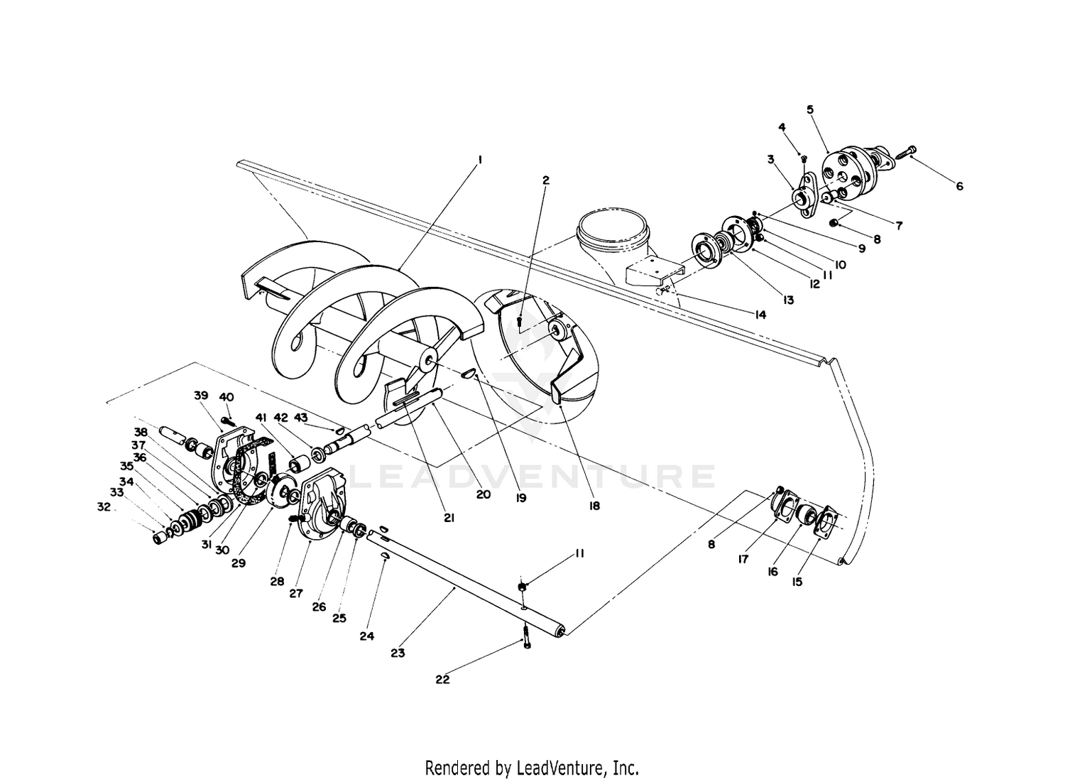 Auger  Gear Box Assembly