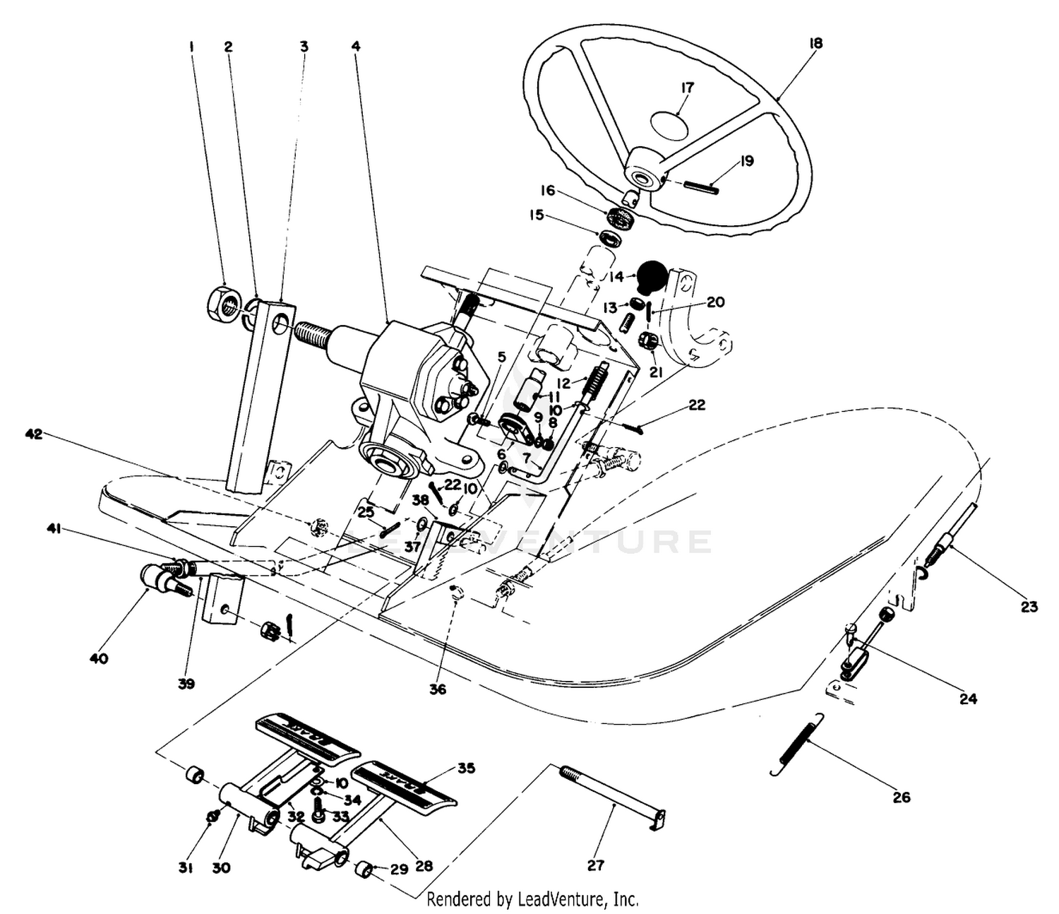 Pedals And Steering Wheel Assembly