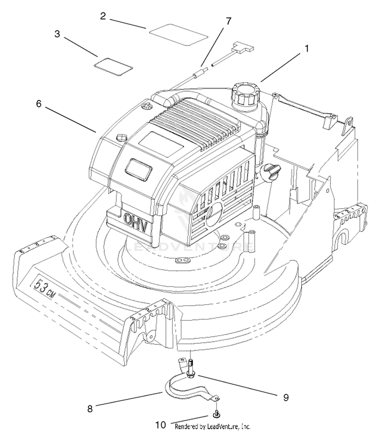 Engine and Belt Guide Assembly