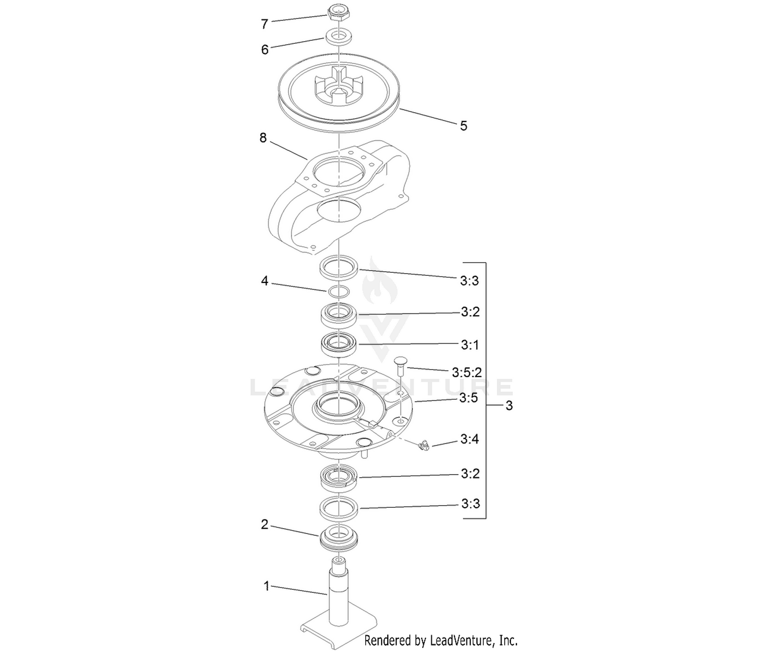 Single Driven Spindle Assembly No. 139-1035