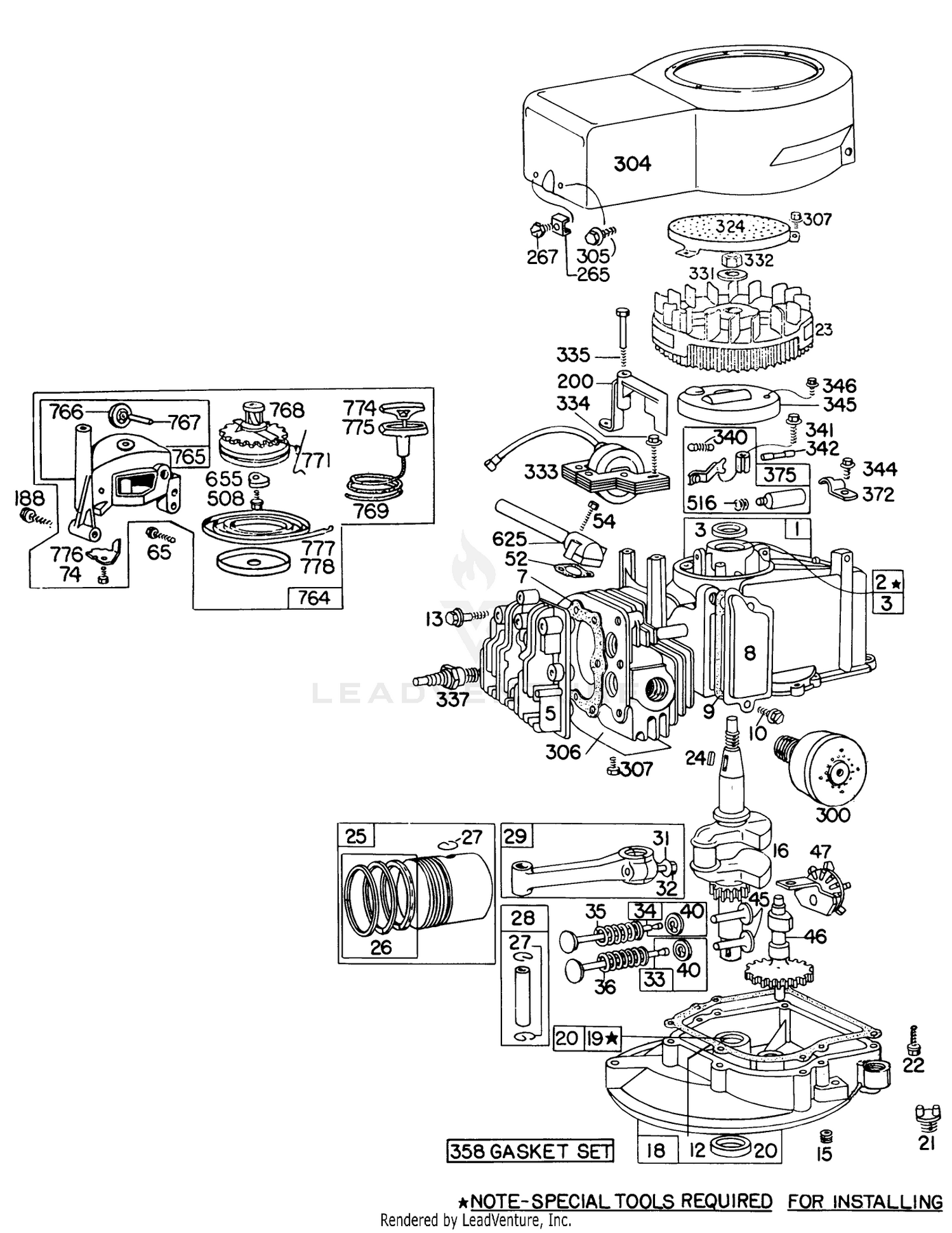 Engine Briggs  Stratton Model 92908-175741