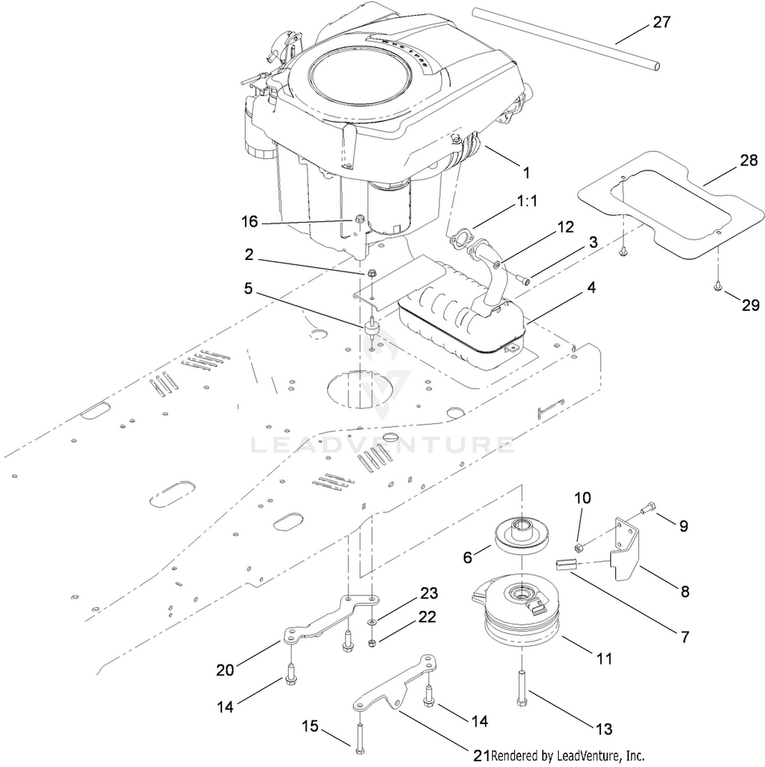 Engine and Clutch Assembly