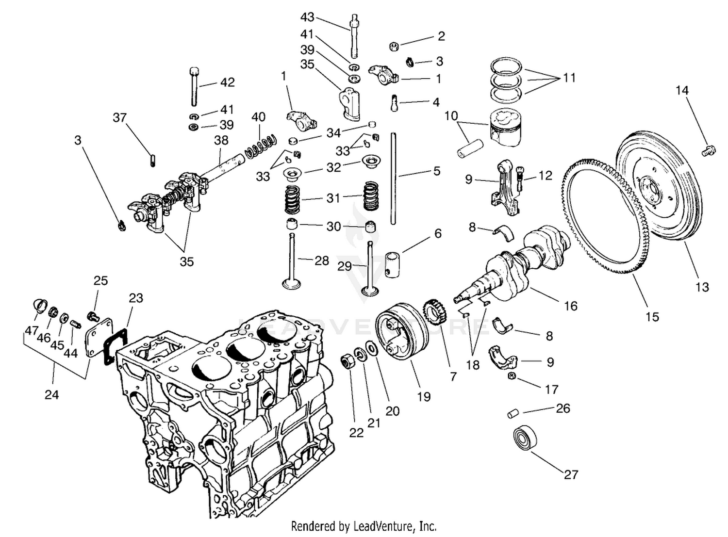 Valves And Crankshaft Assembly