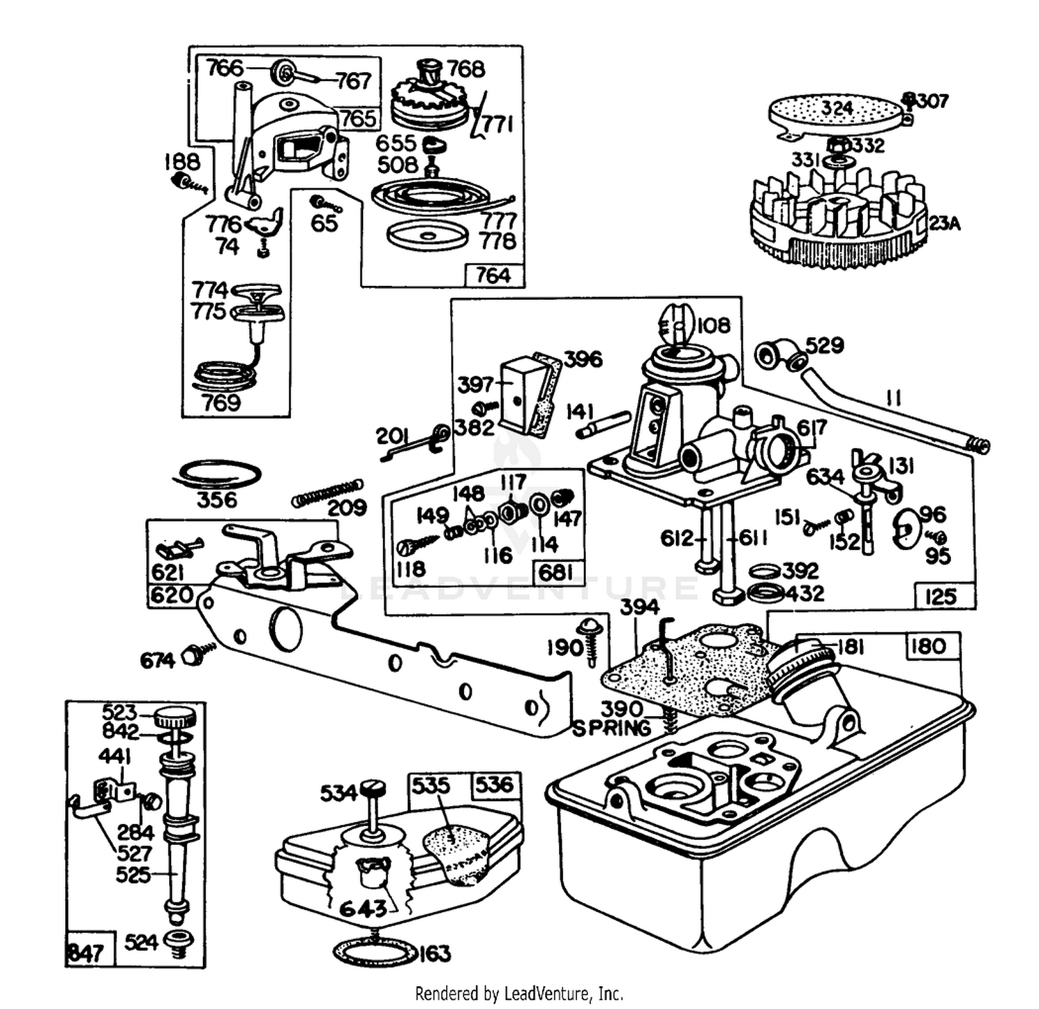 Carburetor Assembly Briggs  Stratton Model No. 92908-2055-01