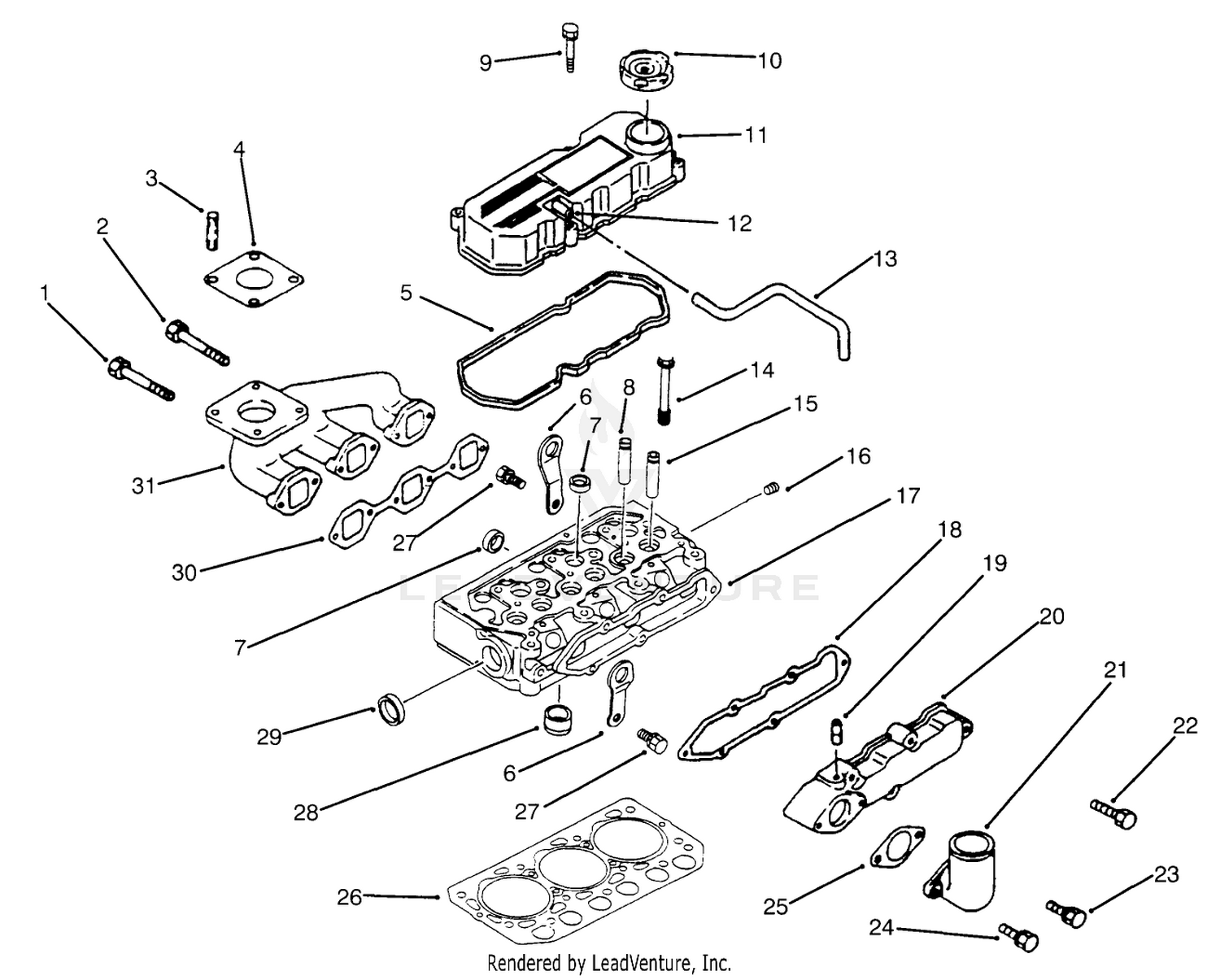 Cylinder Head, Manifold  Cover Assembly