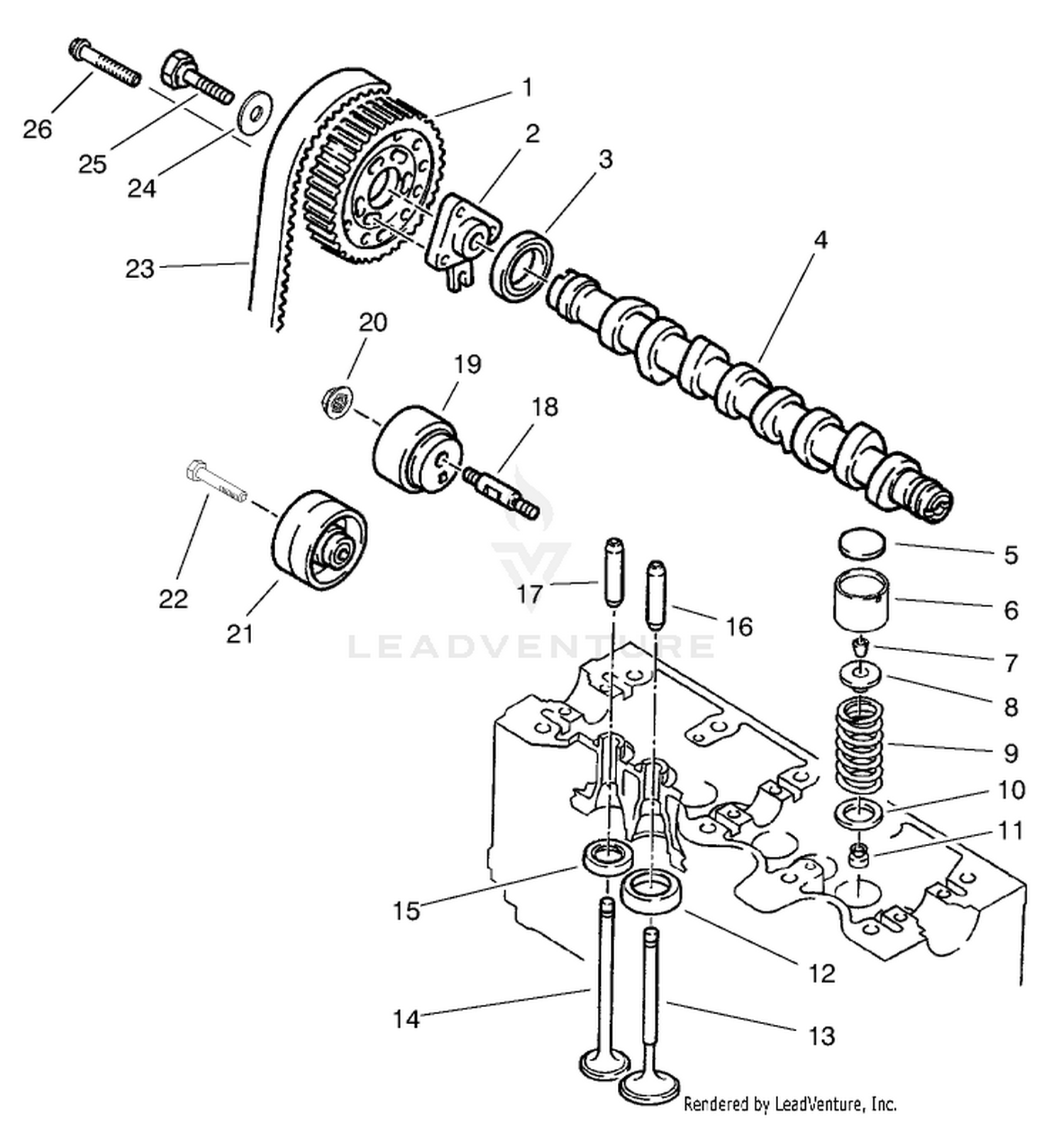 Camshaft and Valve Assembly