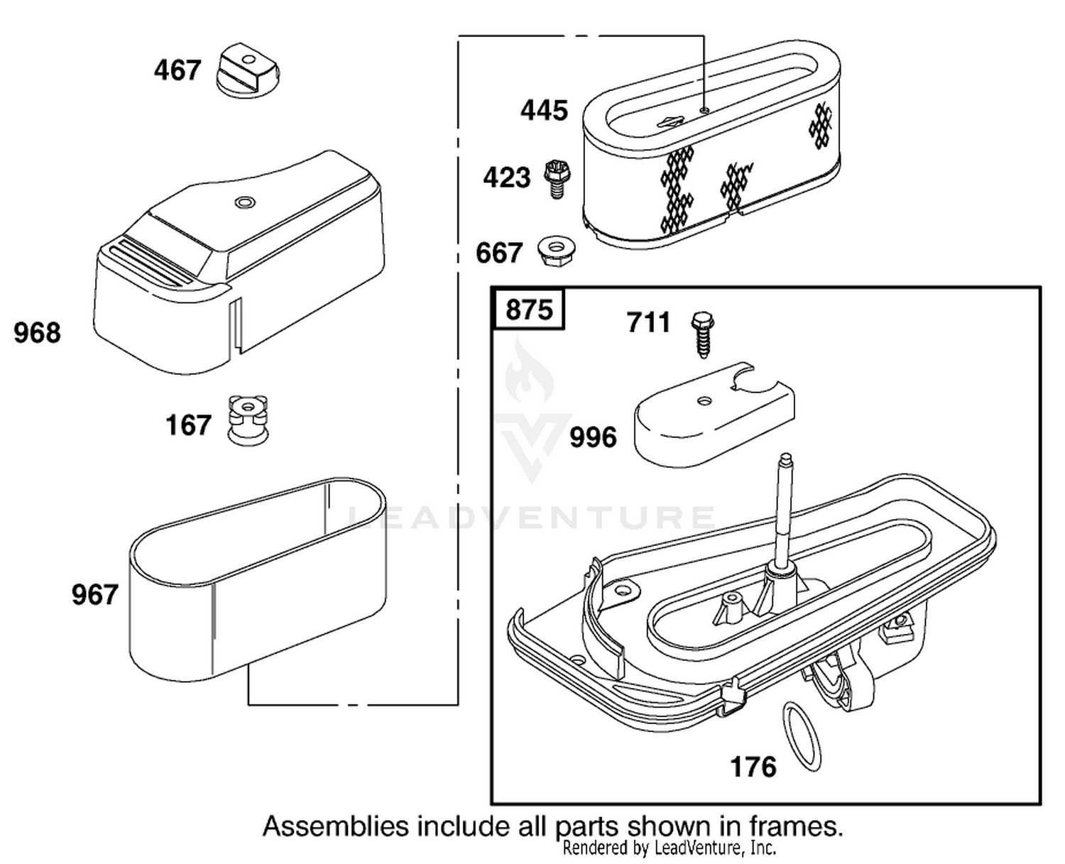 Air Cleaner Assembly Engine Briggs and Stratton Model 311777-0151-E1