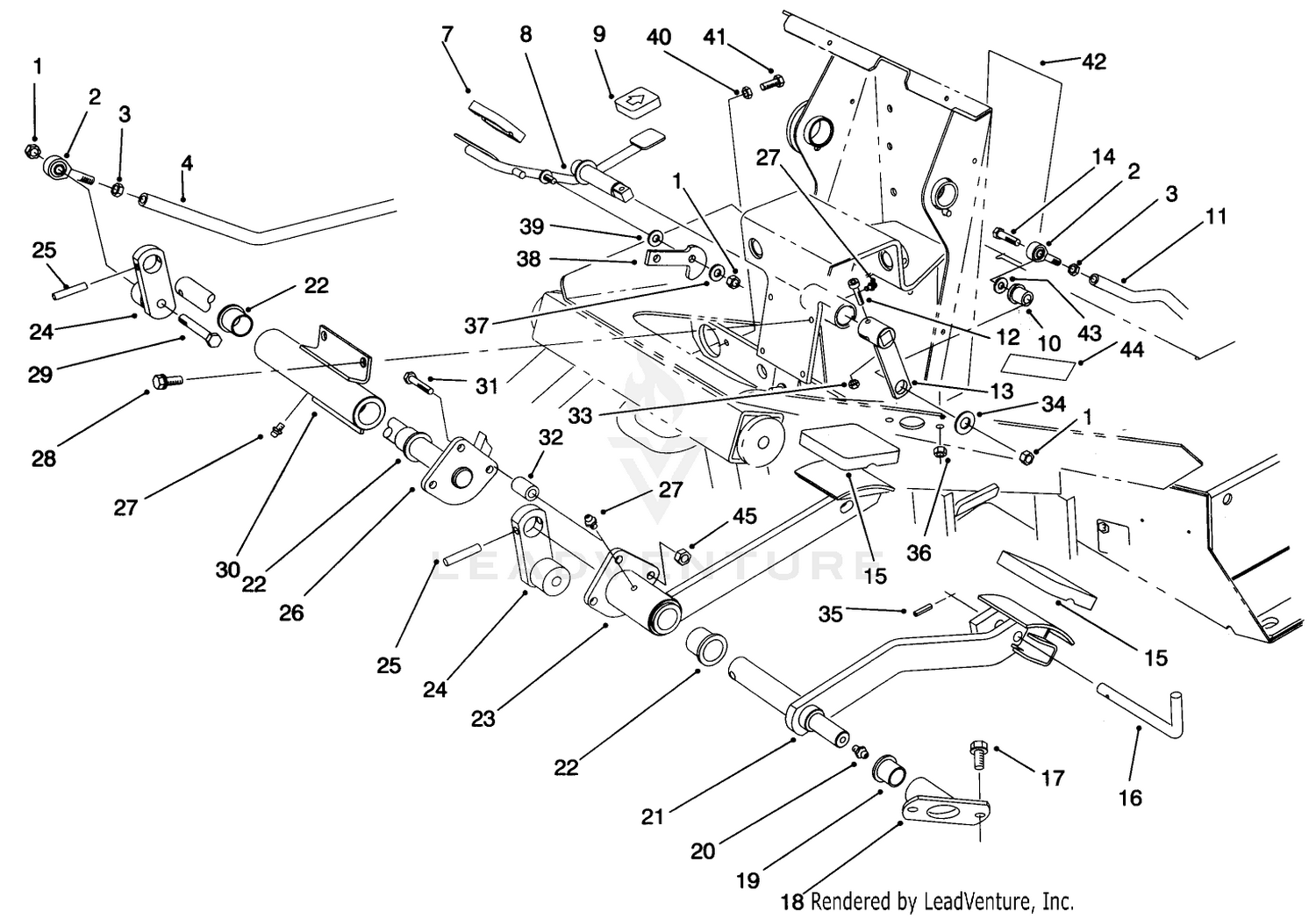 Traction and Brake Pedal Assembly