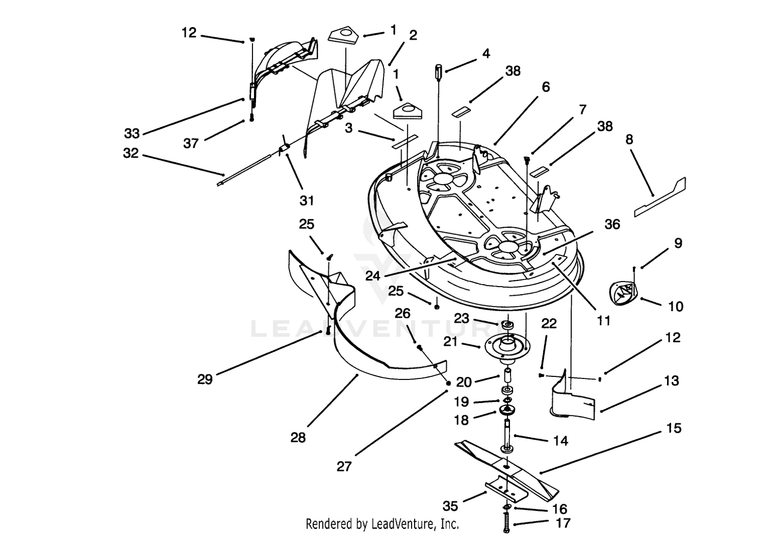 Housing  Spindle Assembly (38" Cutting Unit)(model No. 71181 Only)