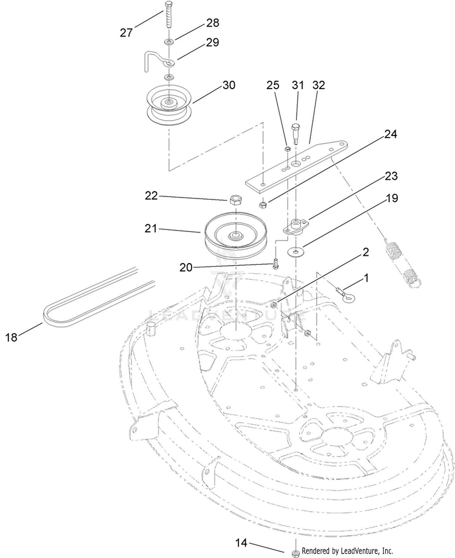 38in Deck Blade Drive Assembly