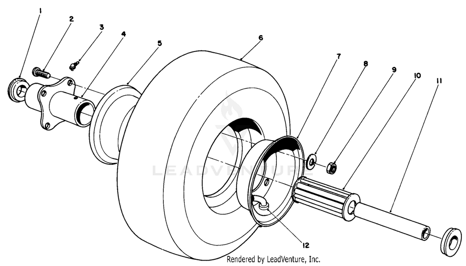 Cutting Unit Pneumatic Tire  Wheel Assembly No. 54-8810 (optional)