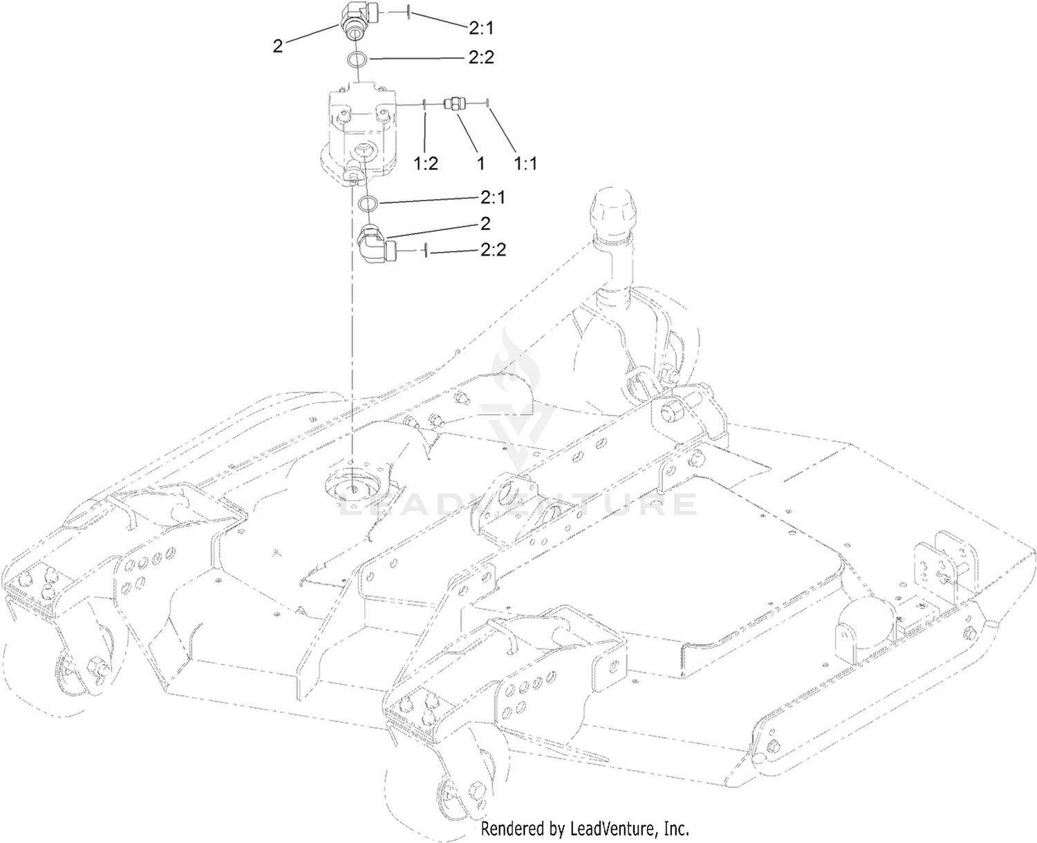 Right Deck Hydraulic Fitting Assembly