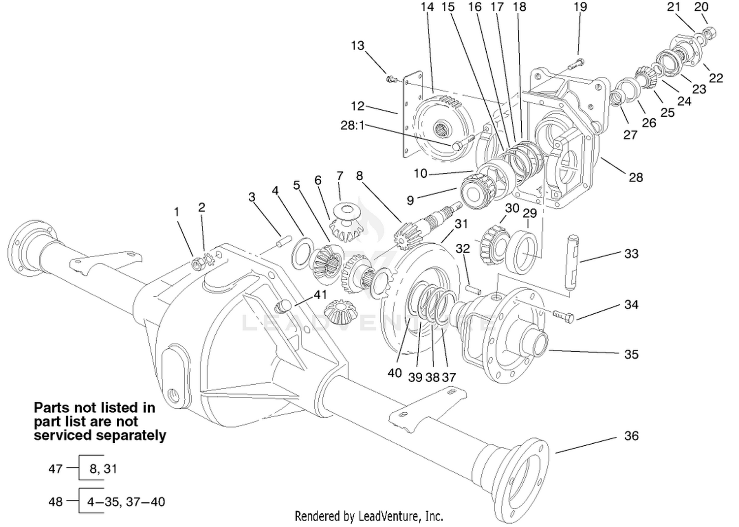 Front Axle Assembly No. 86-9630-03 (continued)(only On: 30631)