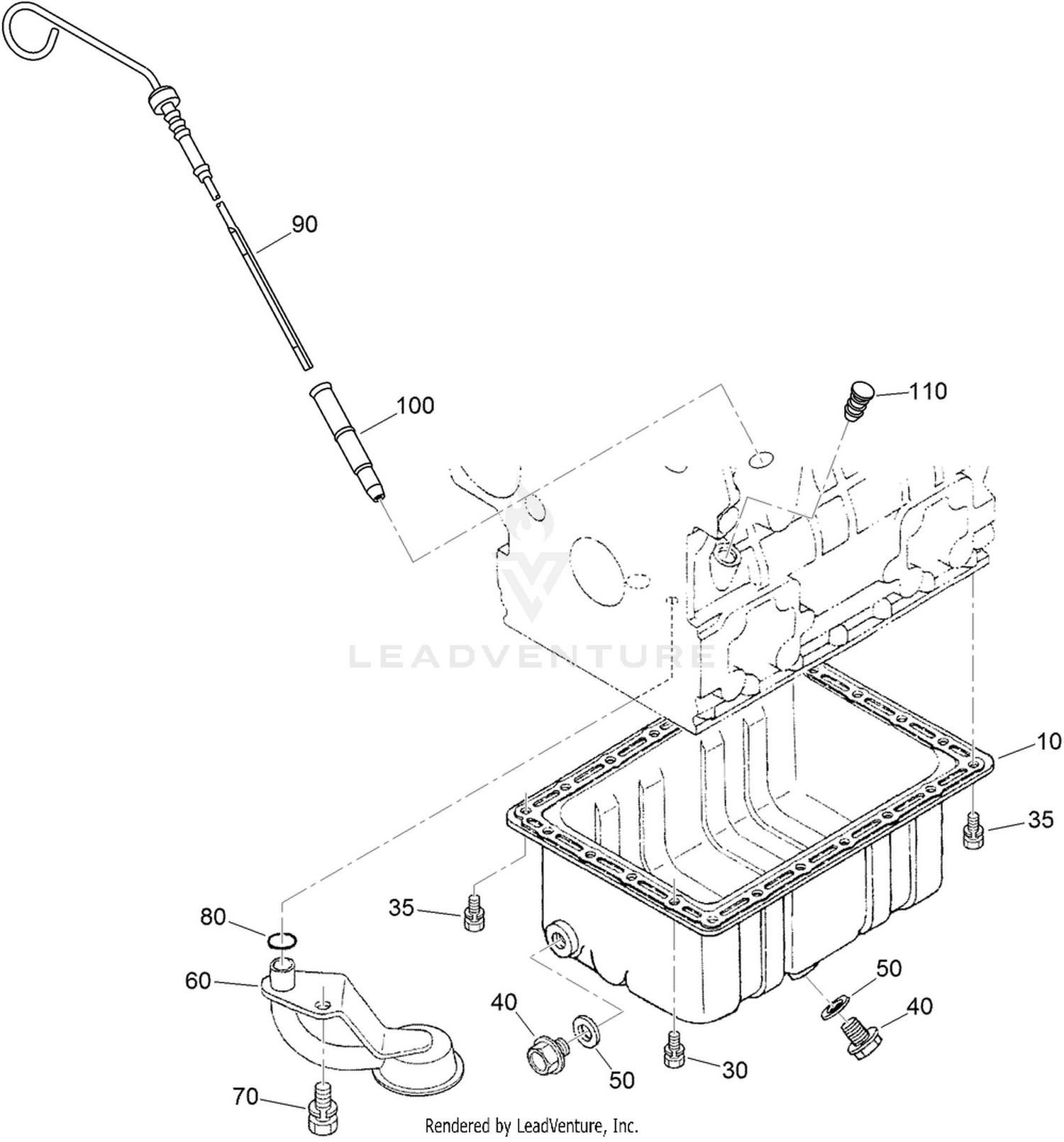 Oil Pan and Dipstick Assembly