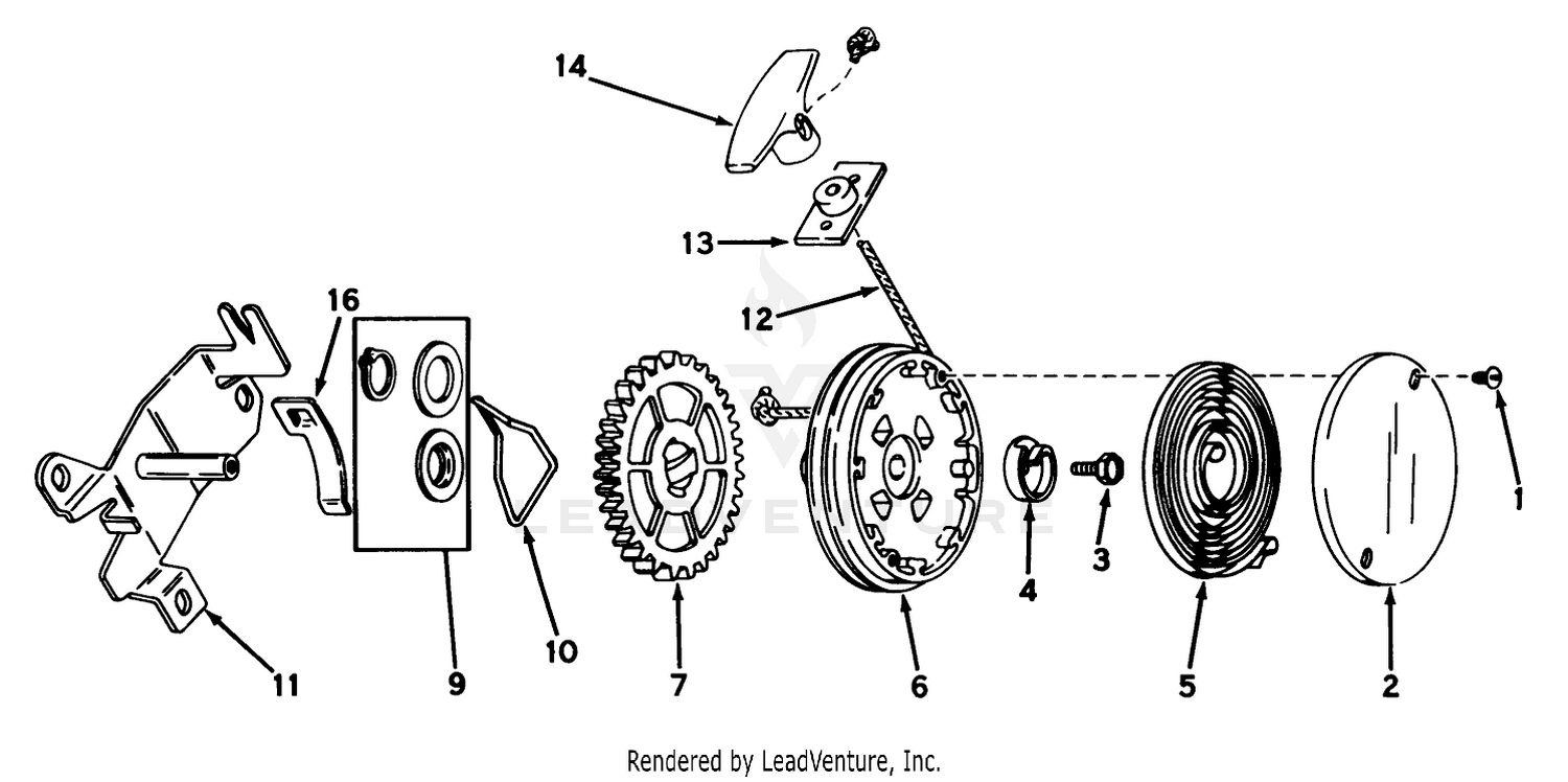 Rewind Starter No. 590450a (mower Model No. 21610)(engine No. Tnt 100-10042)