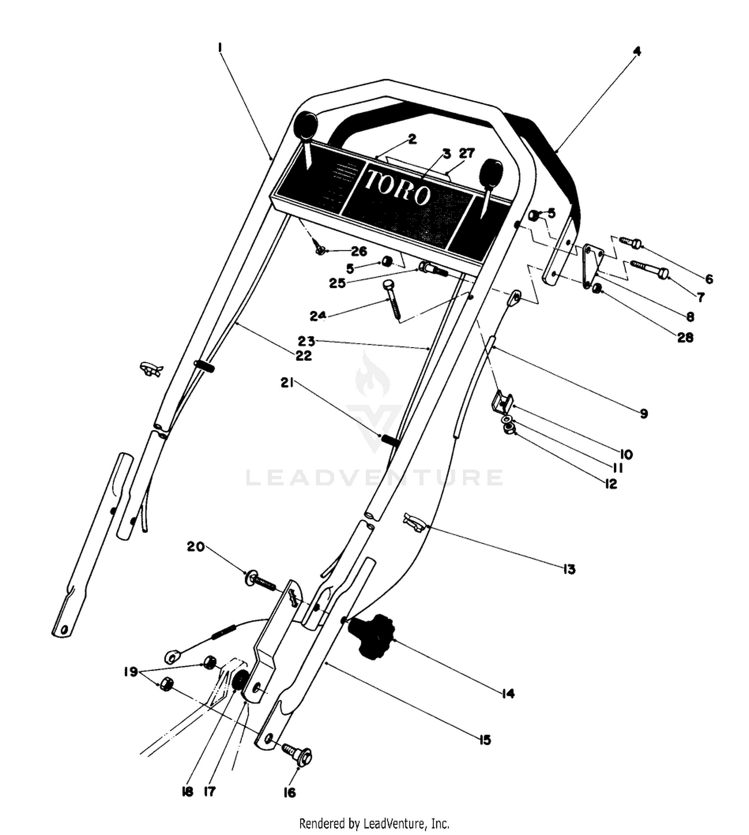 Handle Assembly (used On Units With Serial No. 0003991  Up)