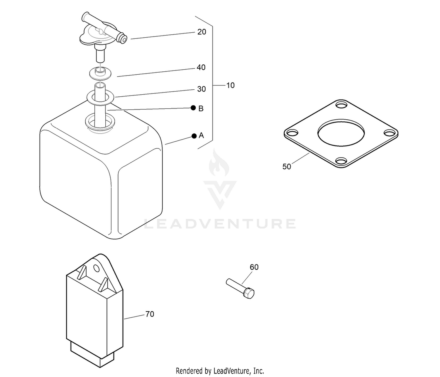 Muffler Gasket, Glow Controller and Overflow Bottle Assembly