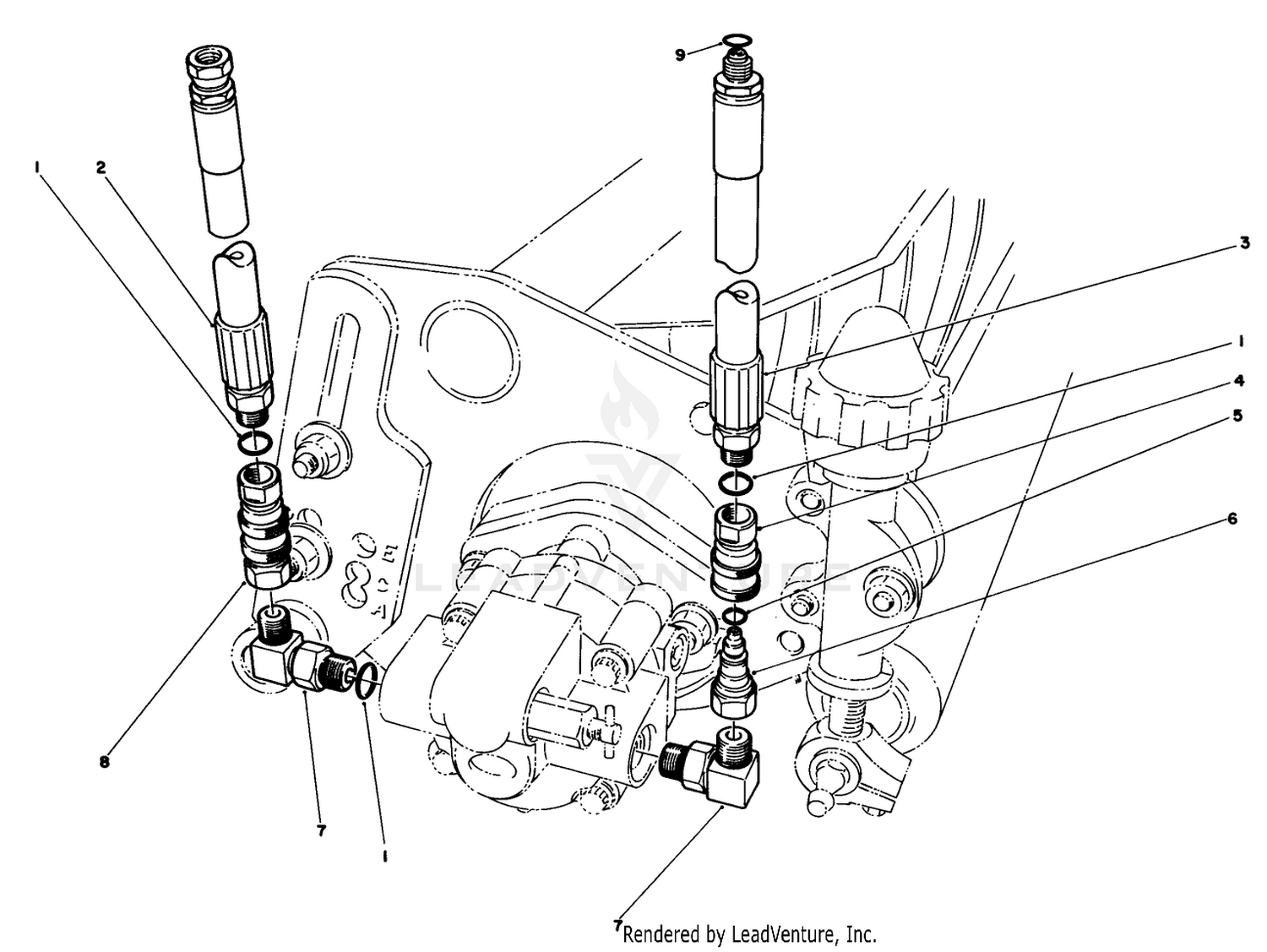Backlapping Kit No. 63-4960 Right Reel Motor Plumbing (optional)