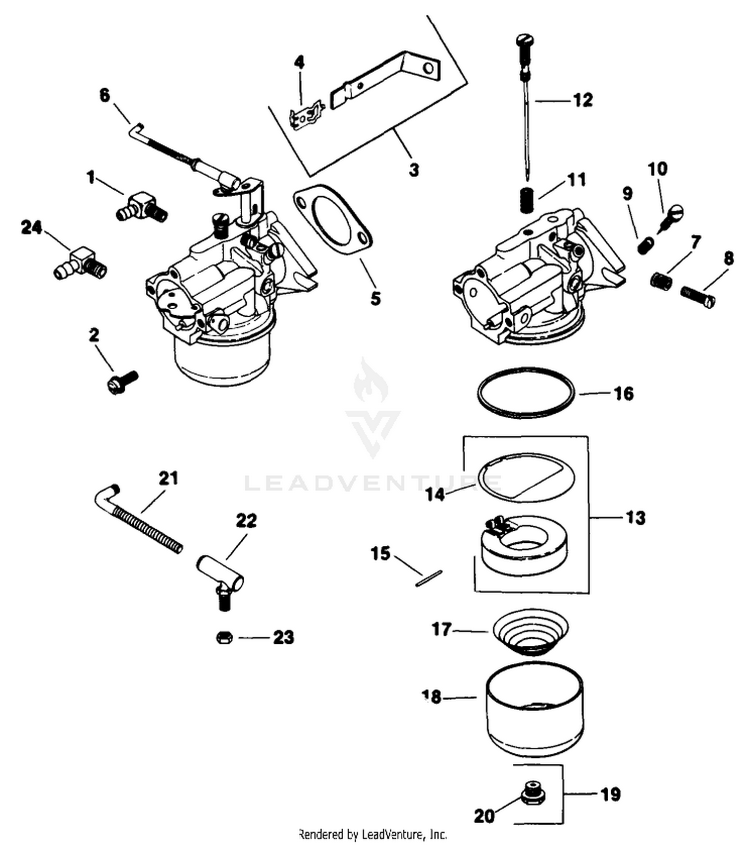 Engine Kohler Model No. K321s Spec. No. 60434 Carburetor