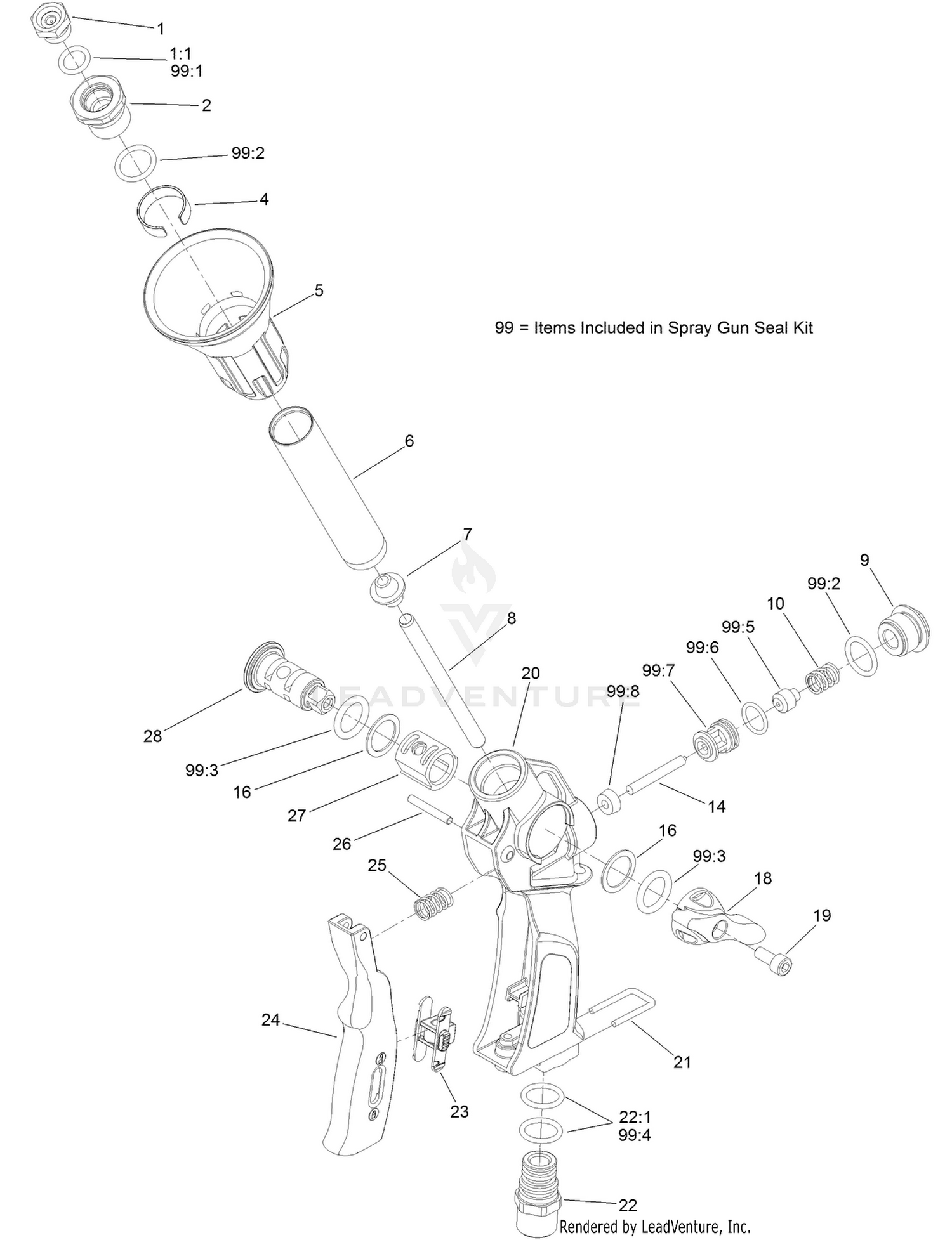 Spray Gun Assembly No. 120-8610