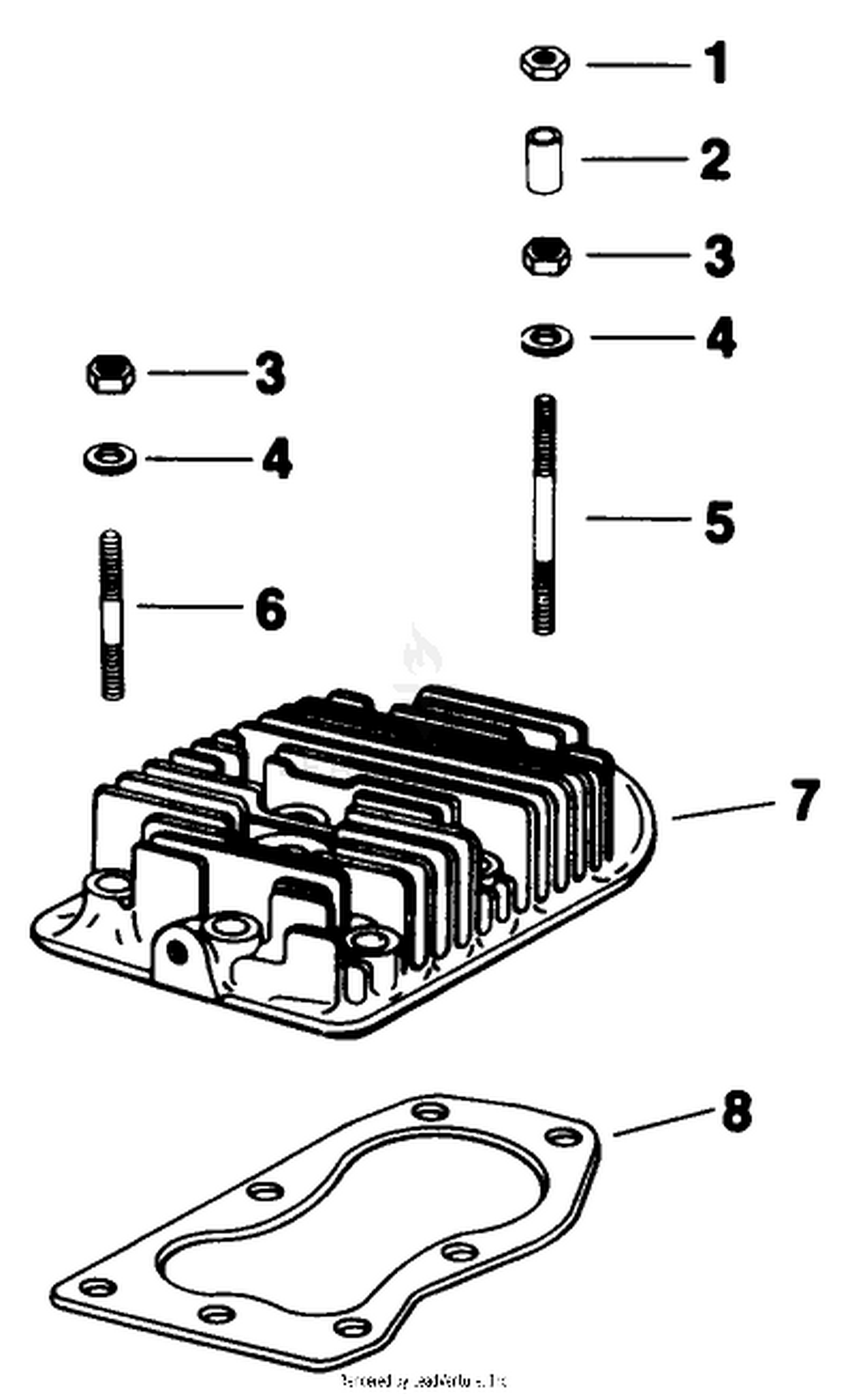Cylinder Head-Engine Model No. M8t Type 301590