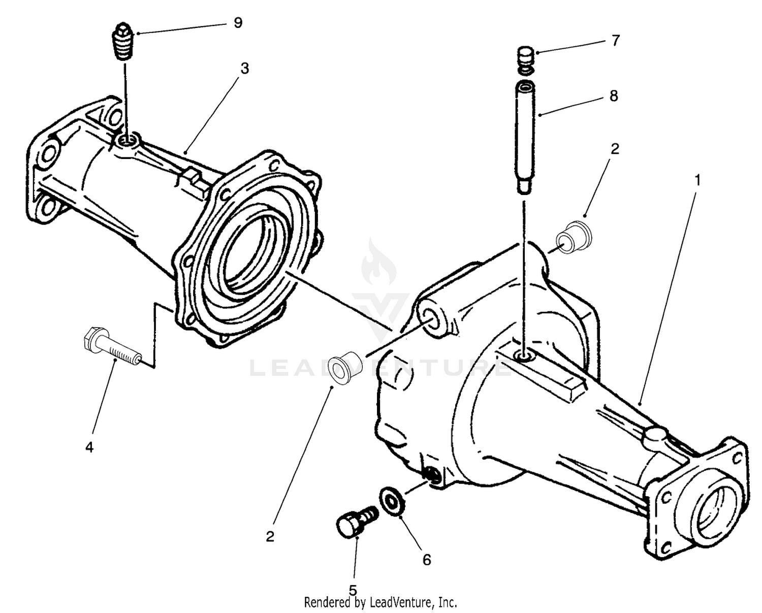 Axle Housing Assembly (model No. 30455 Serial No. 60352-60427) (axle No. 74-5621)
