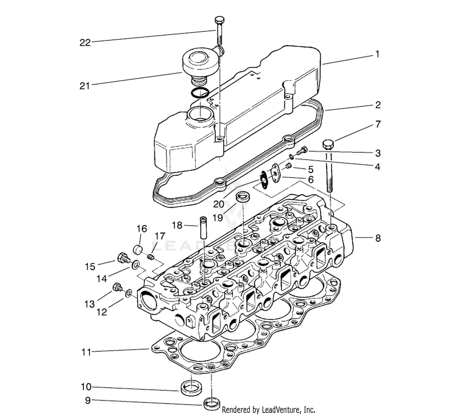 Rocker Cover  Cylinder Head Assembly