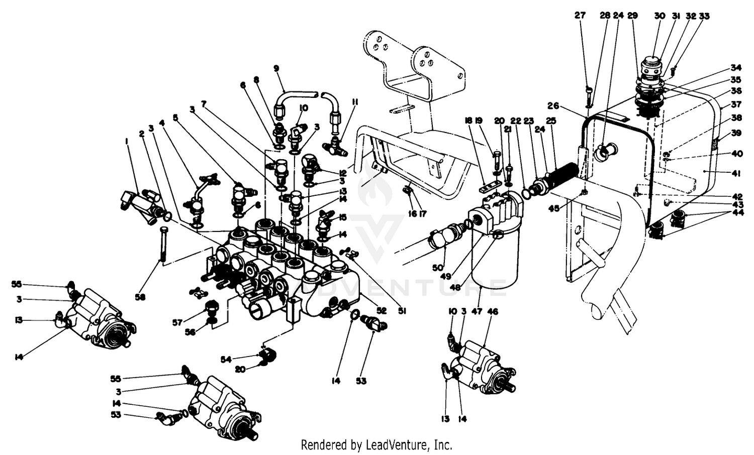 Valve Bank And Hydraulic Reservoir Assembly