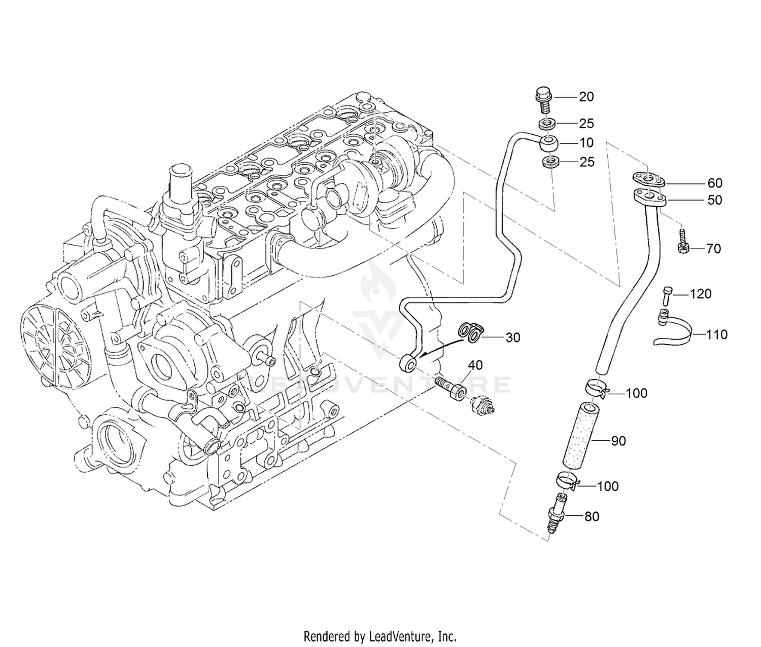Oil Pipe (Turbo Charger) Assembly