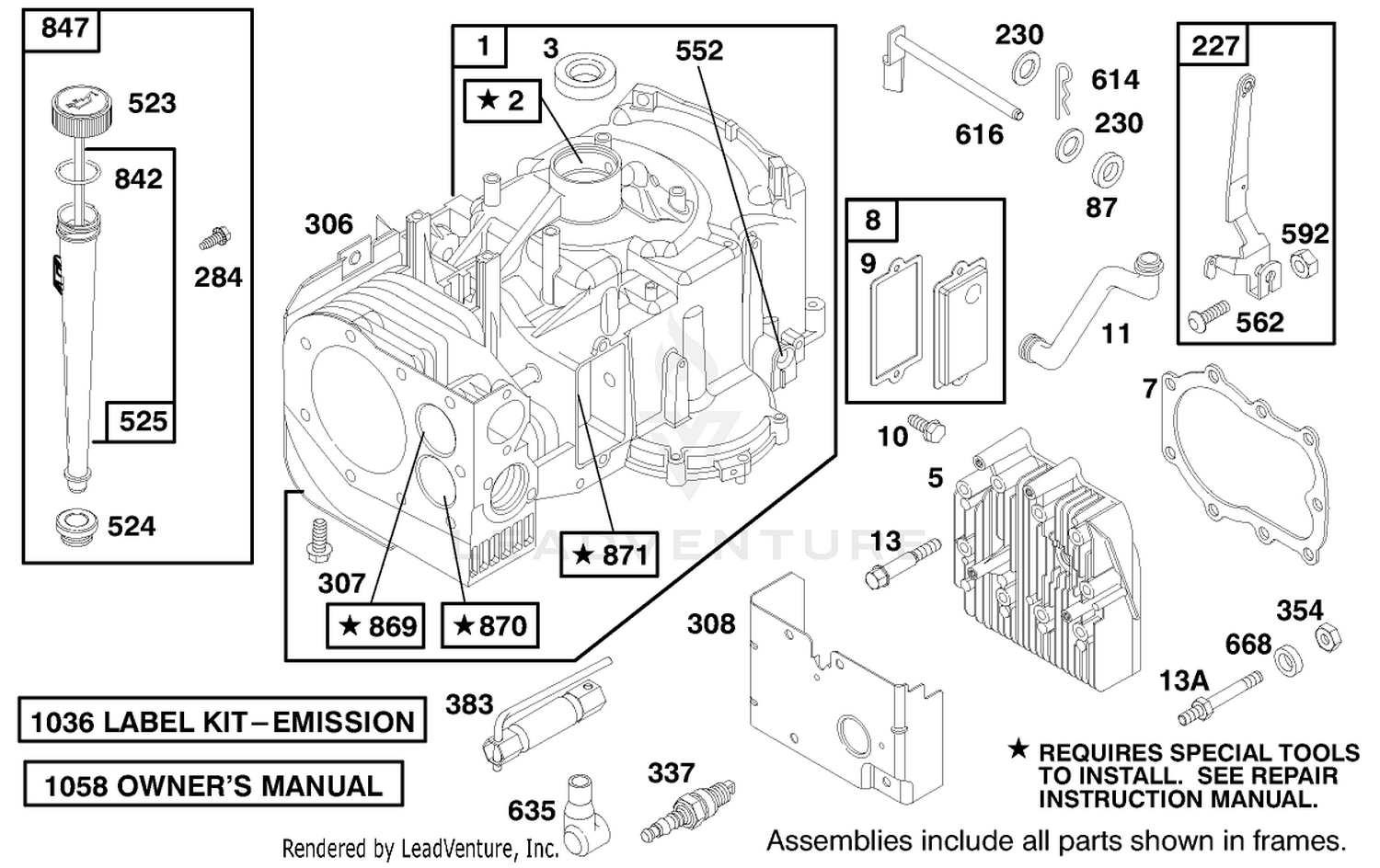 Engine Briggs  Stratton Model 28m707-1182-E1