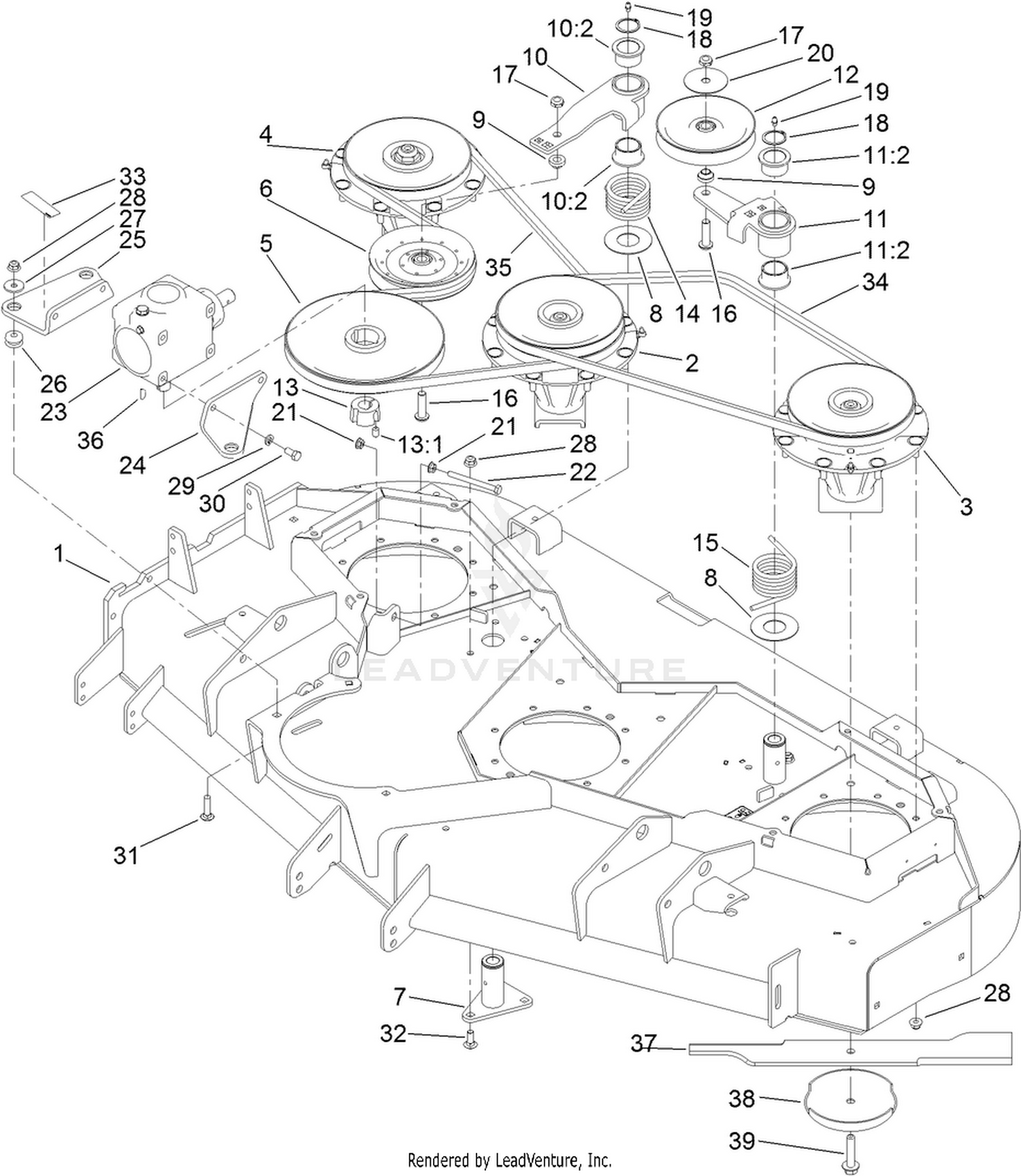 Spindle, Belt and Pulley Assembly
