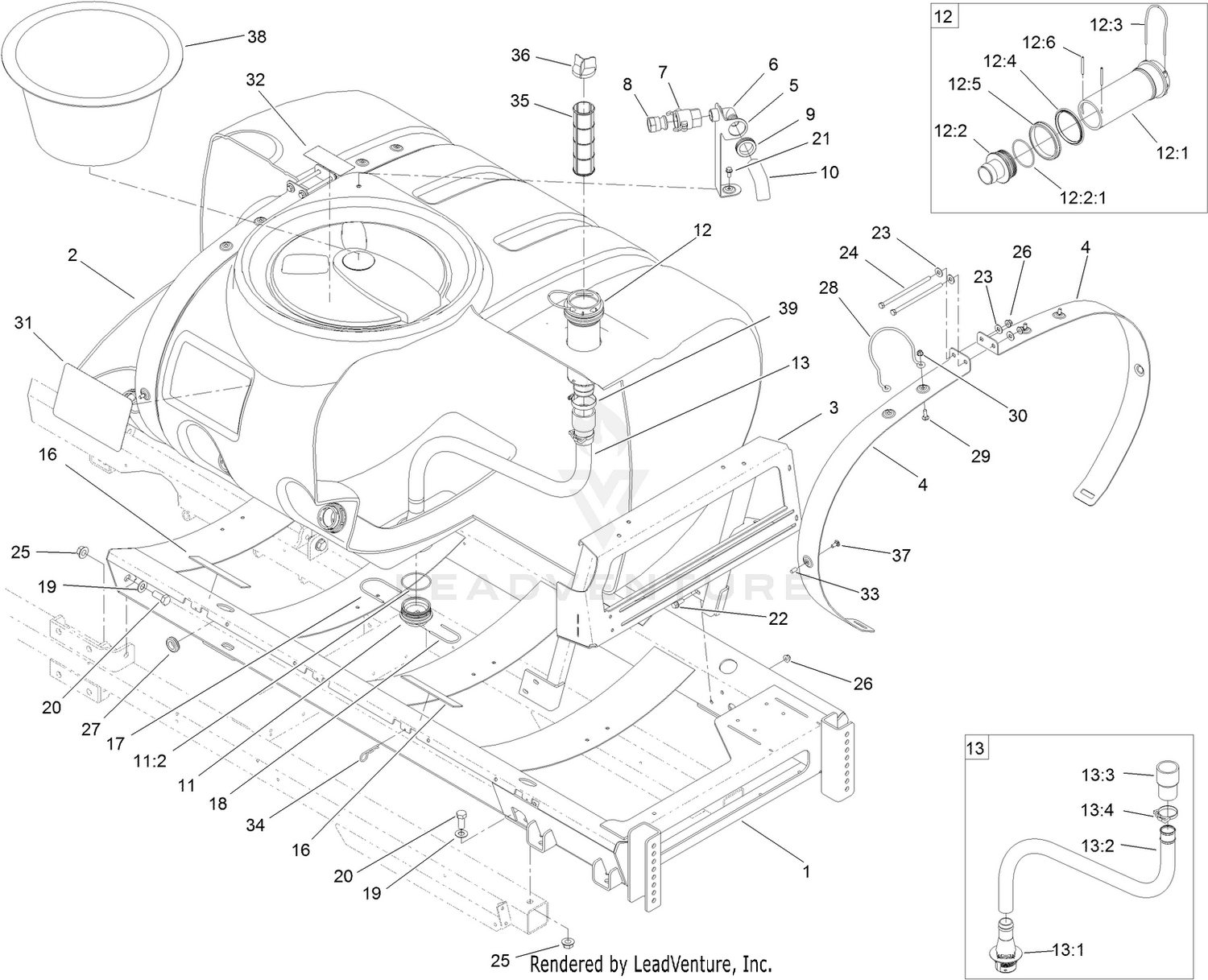 Saddle and Tank Mount Assembly