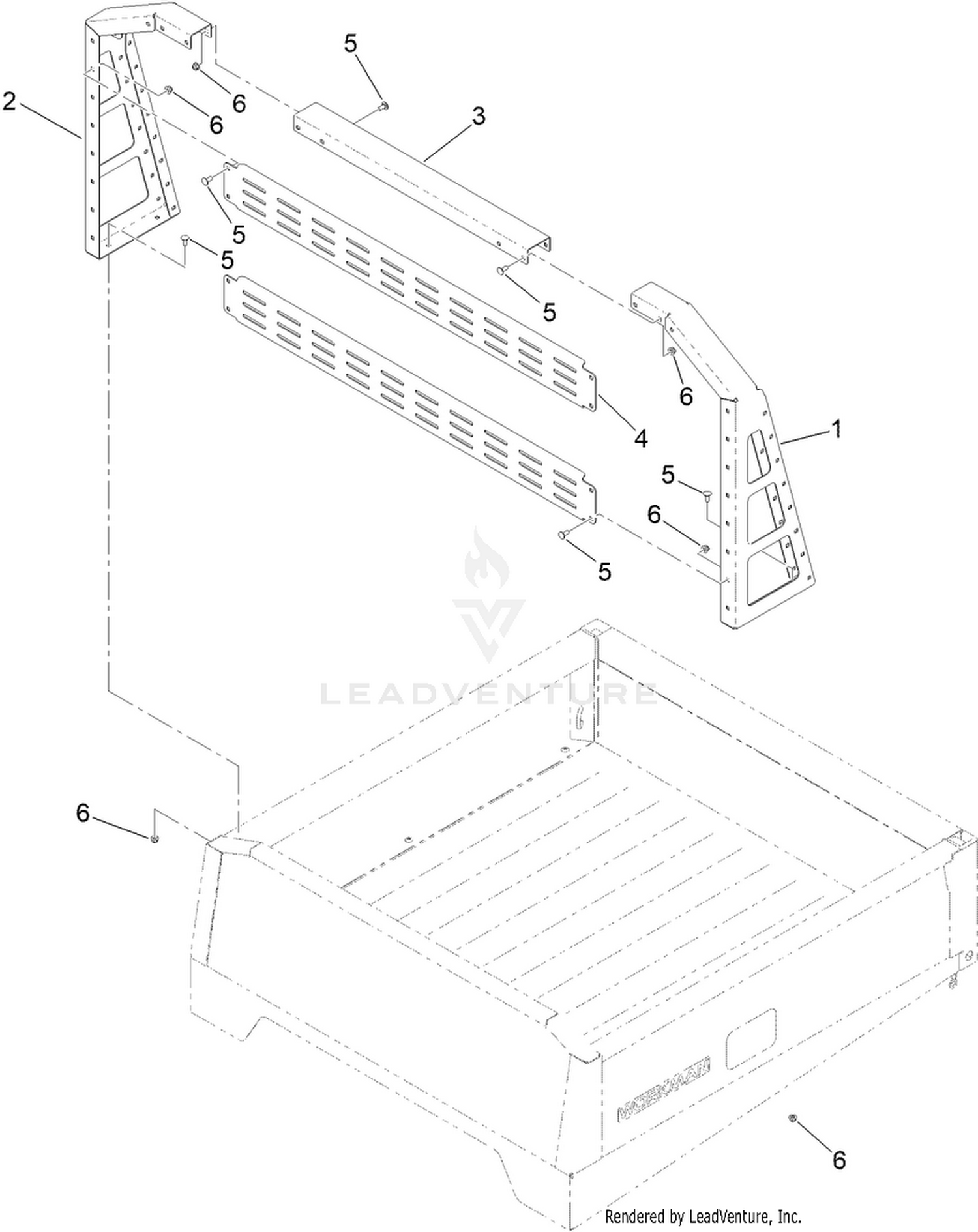 Center Bed Racking Kit Assembly