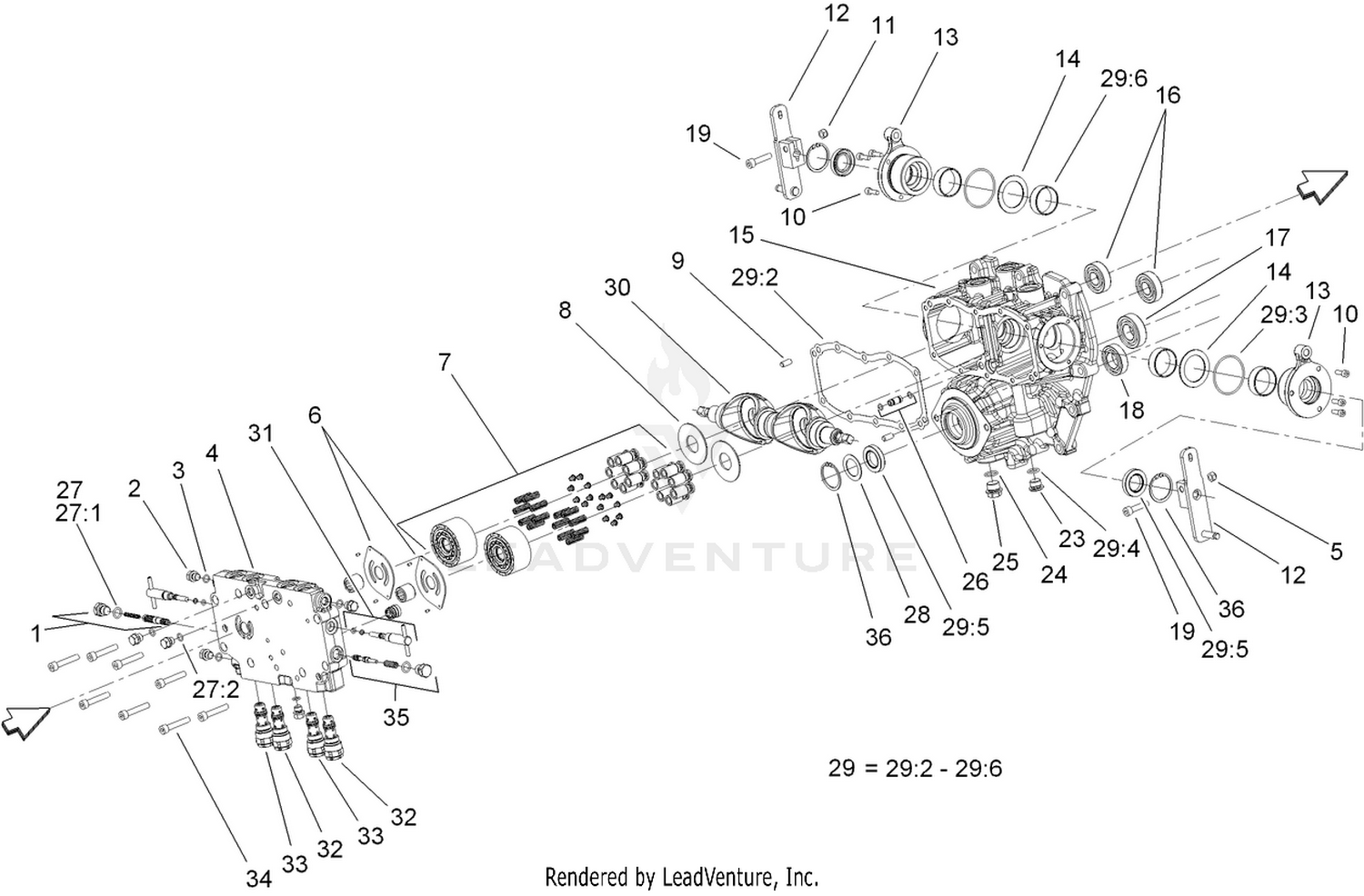 Center Section Assembly  Transmission Assembly No. 120-0030