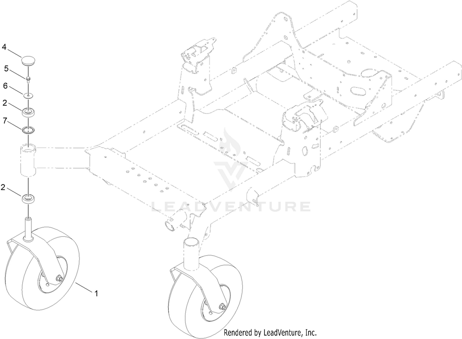 Font Caster Wheel Assembly